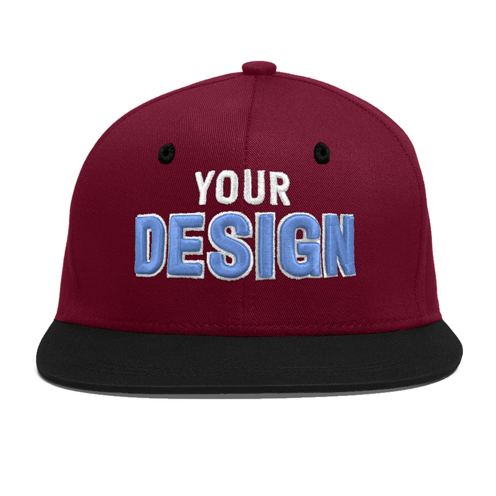 Custom Navy Orange 3D Puff Embroidery Flat Embroidery Casual Sport Baseball Cap