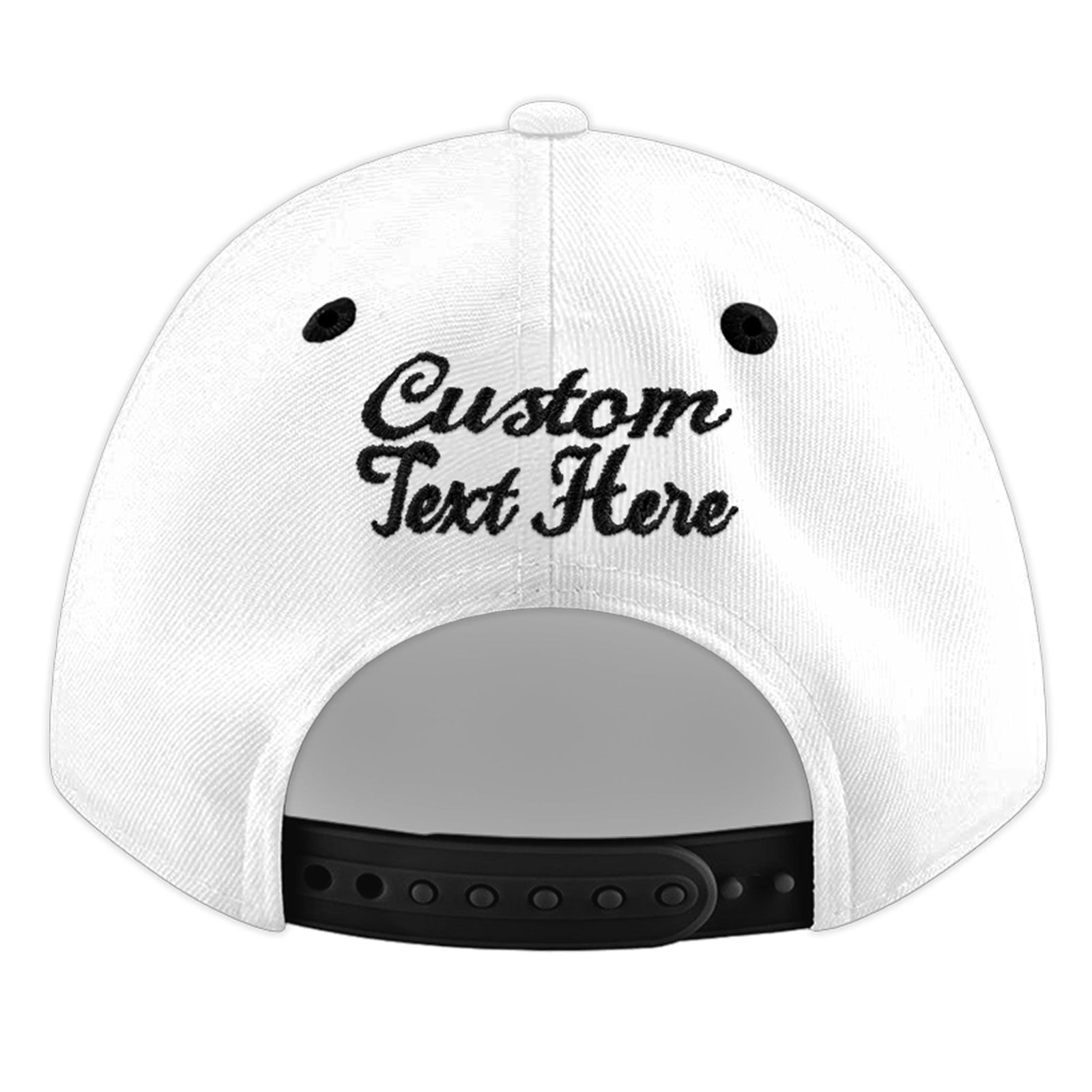 Custom White Black 3D Puff Embroidery Flat Embroidery Casual Sport Baseball Cap
