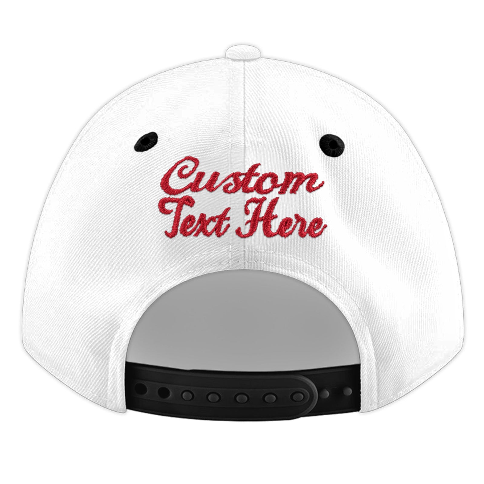 Custom White Black 3D Puff Embroidery Flat Embroidery Casual Sport Baseball Cap