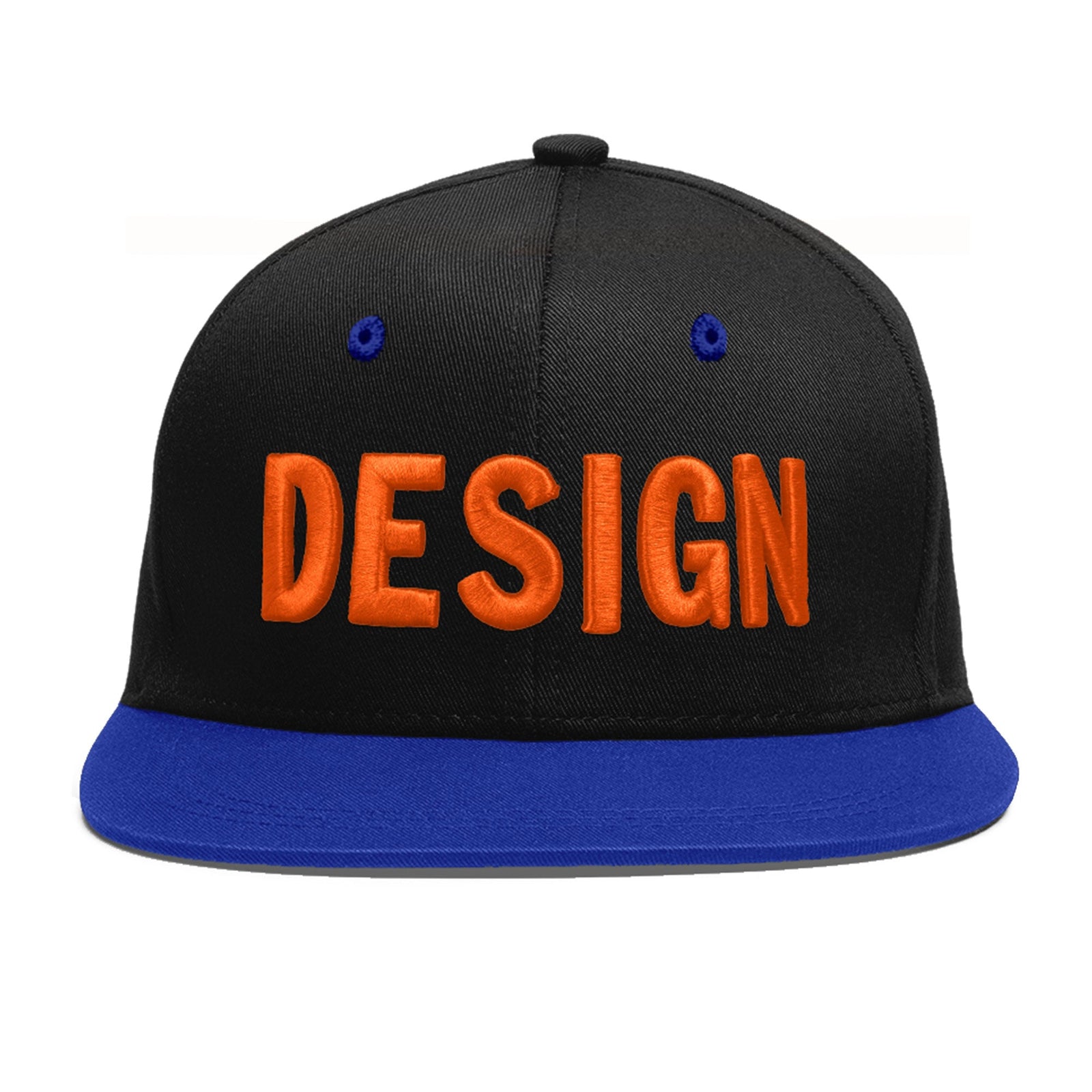 Custom Black Royal Blue 3D Puff Embroidery Flat Embroidery Casual Sport Baseball Cap
