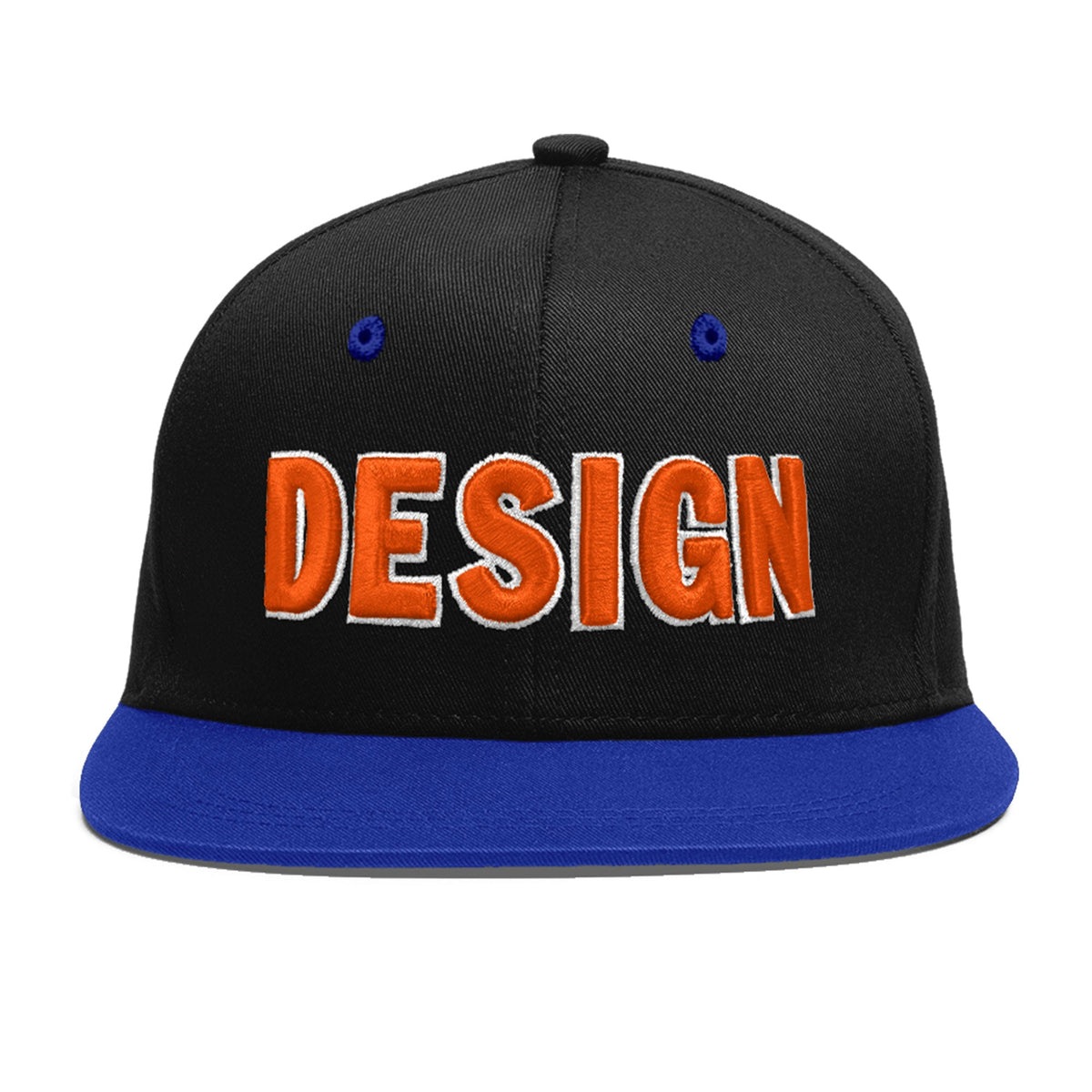 Custom Black Royal Blue 3D Puff Embroidery Flat Embroidery Casual Sport Baseball Cap