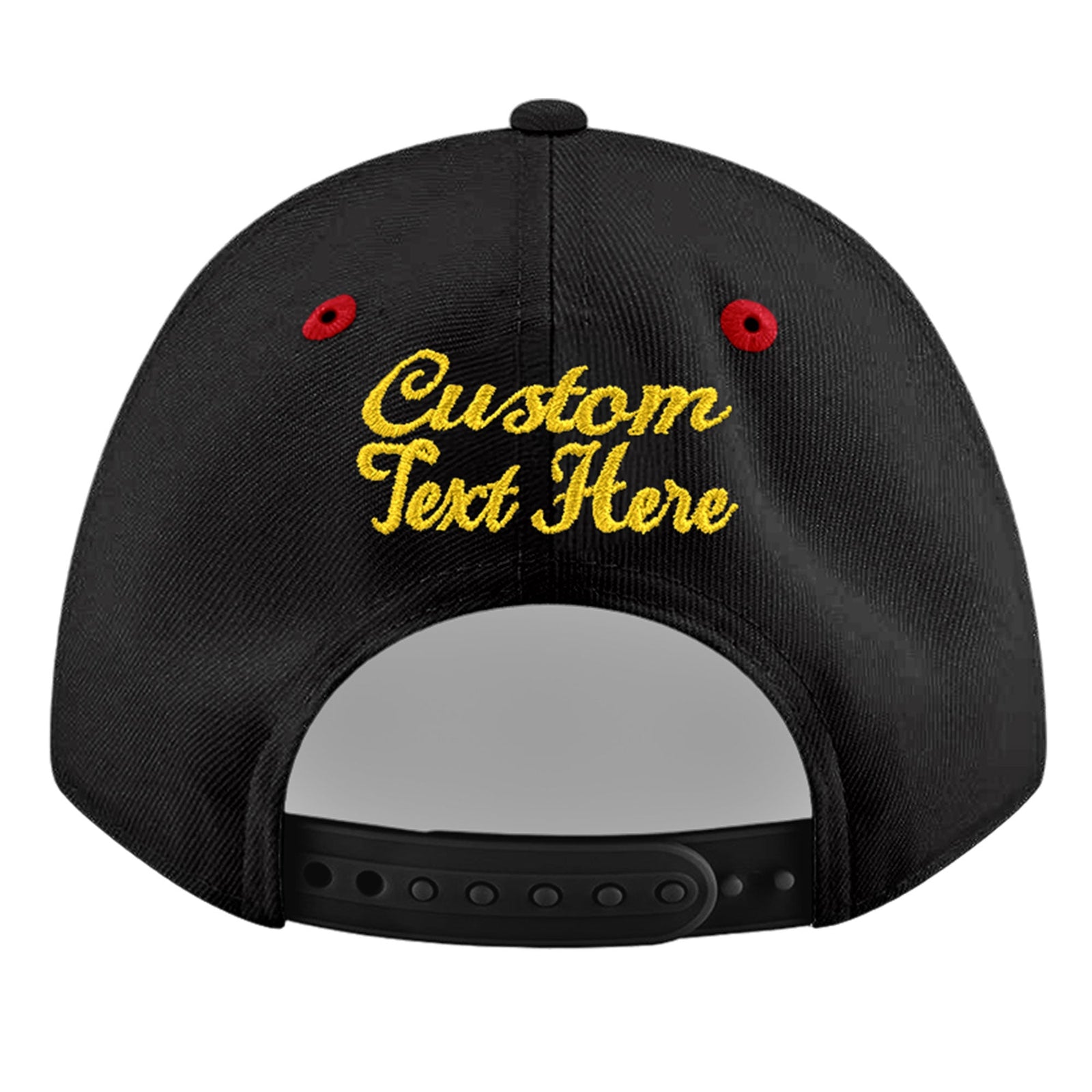 Custom Black Red 3D Puff Embroidery Flat Embroidery Casual Sport Baseball Cap