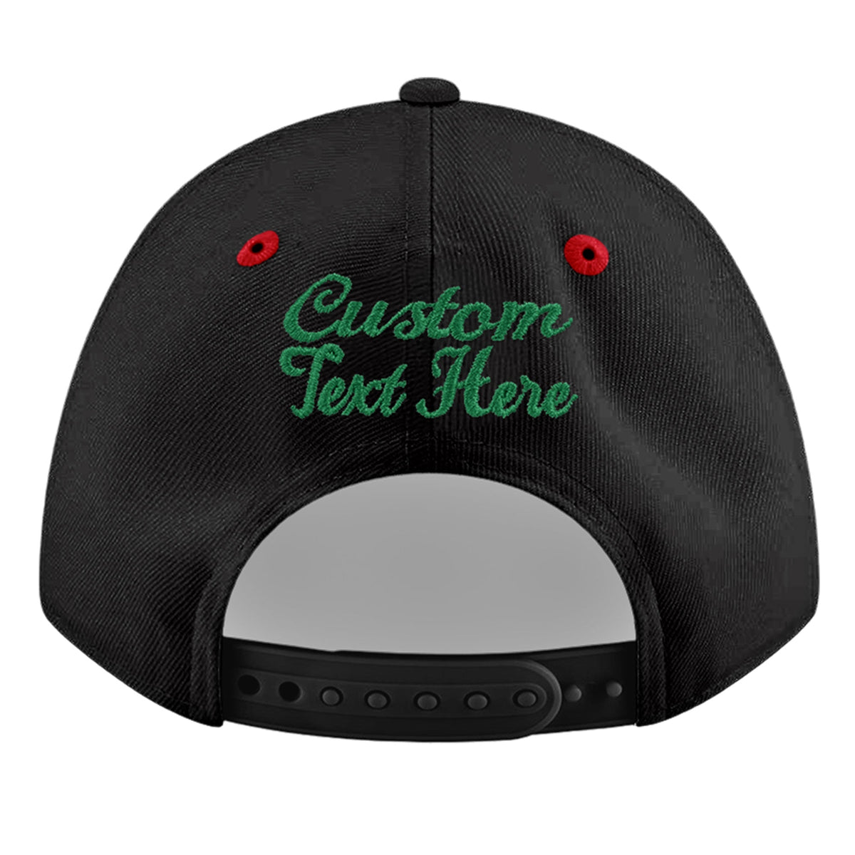 Custom Black Red 3D Puff Embroidery Flat Embroidery Casual Sport Baseball Cap