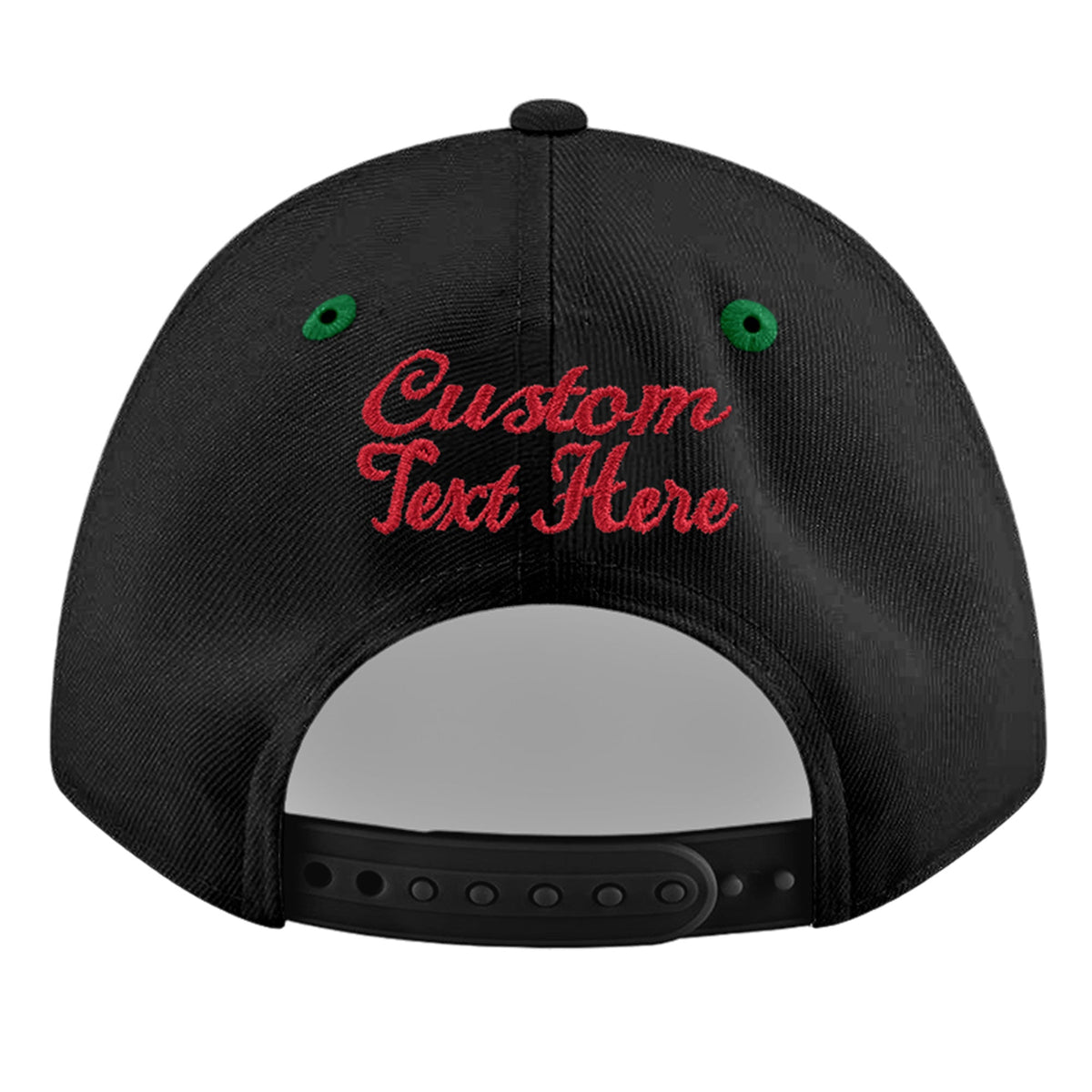 Custom Black Kelly Green 3D Puff Embroidery Flat Embroidery Casual Sport Baseball Cap