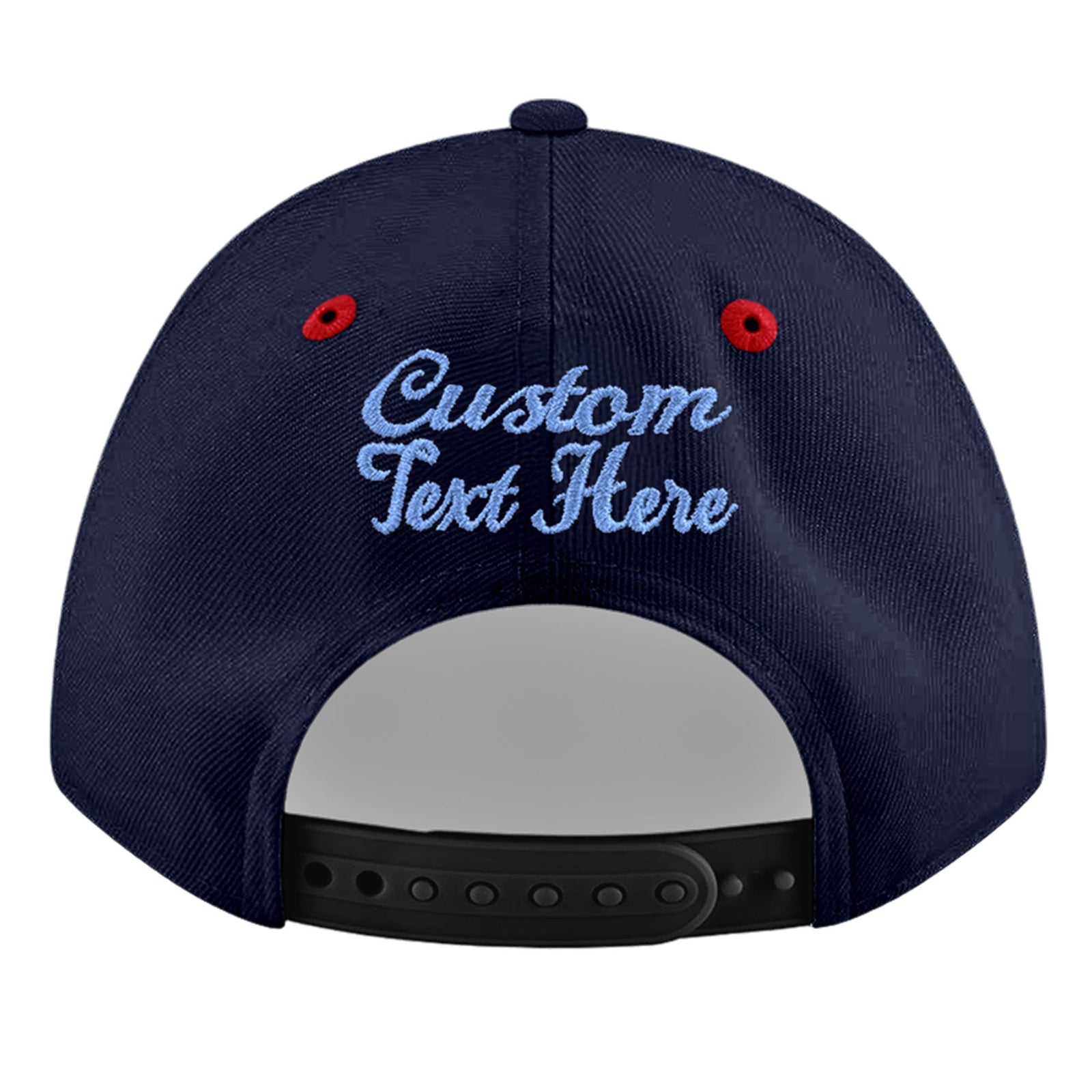 Custom Navy Red 3D Puff Embroidery Flat Embroidery Casual Sport Baseball Cap