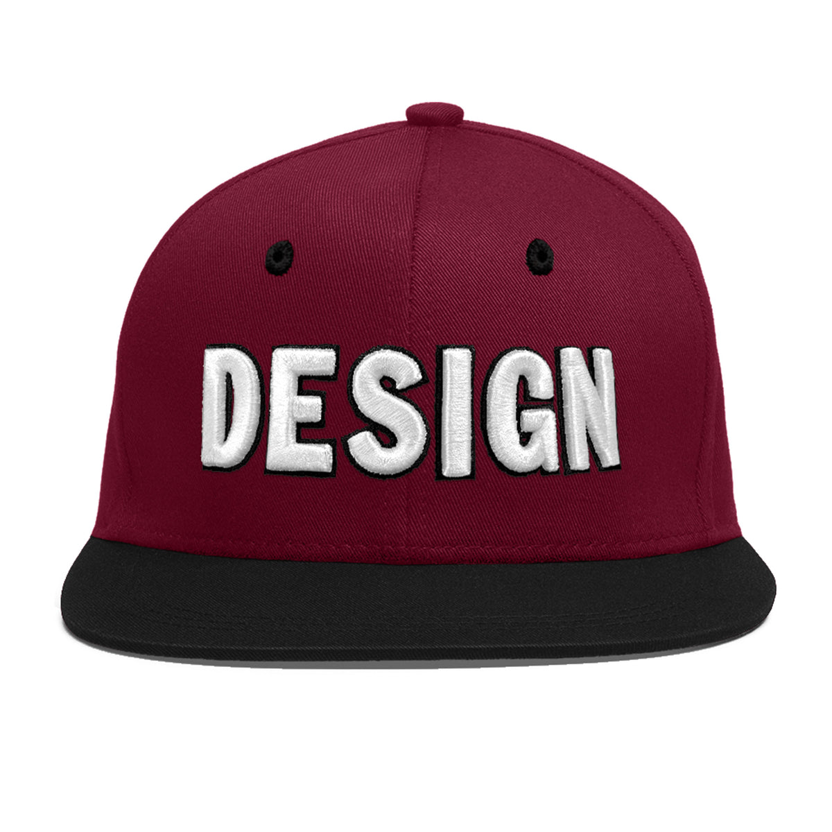 Custom Navy Orange 3D Puff Embroidery Flat Embroidery Casual Sport Baseball Cap