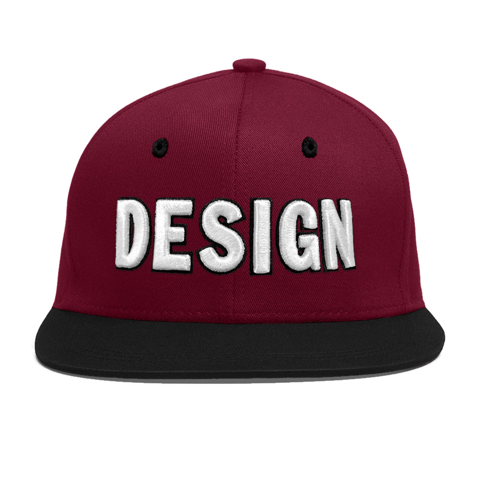 Custom Navy Orange 3D Puff Embroidery Flat Embroidery Casual Sport Baseball Cap