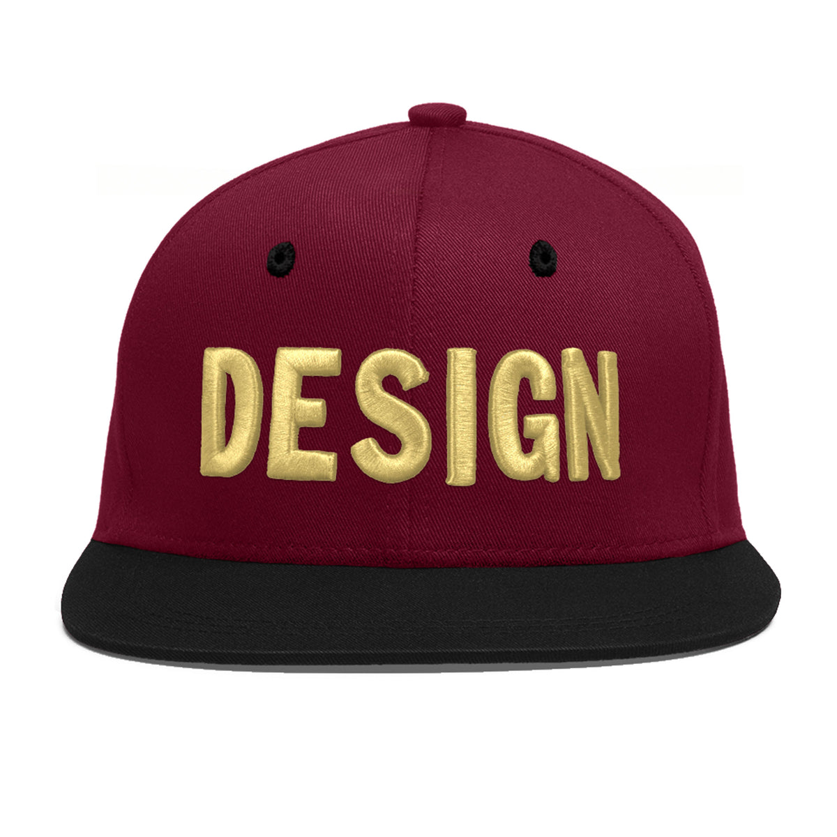 Custom Navy Orange 3D Puff Embroidery Flat Embroidery Casual Sport Baseball Cap