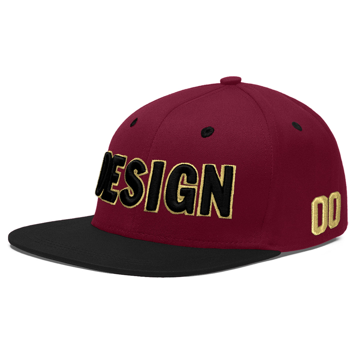 Custom Navy Orange 3D Puff Embroidery Flat Embroidery Casual Sport Baseball Cap