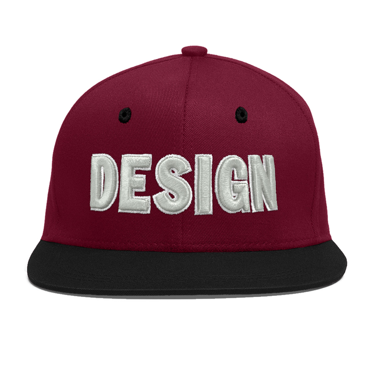 Custom Navy Orange 3D Puff Embroidery Flat Embroidery Casual Sport Baseball Cap