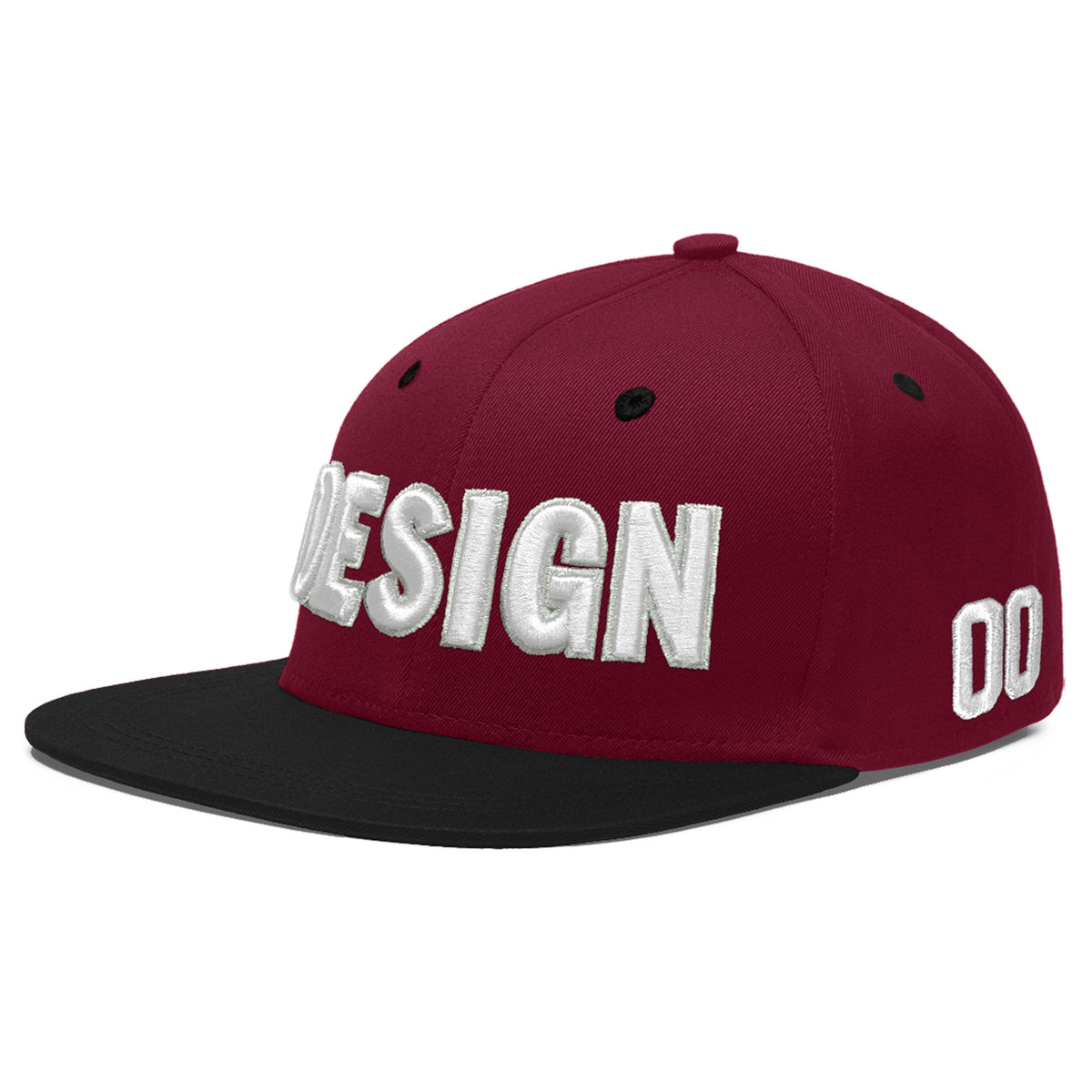 Custom Navy Orange 3D Puff Embroidery Flat Embroidery Casual Sport Baseball Cap