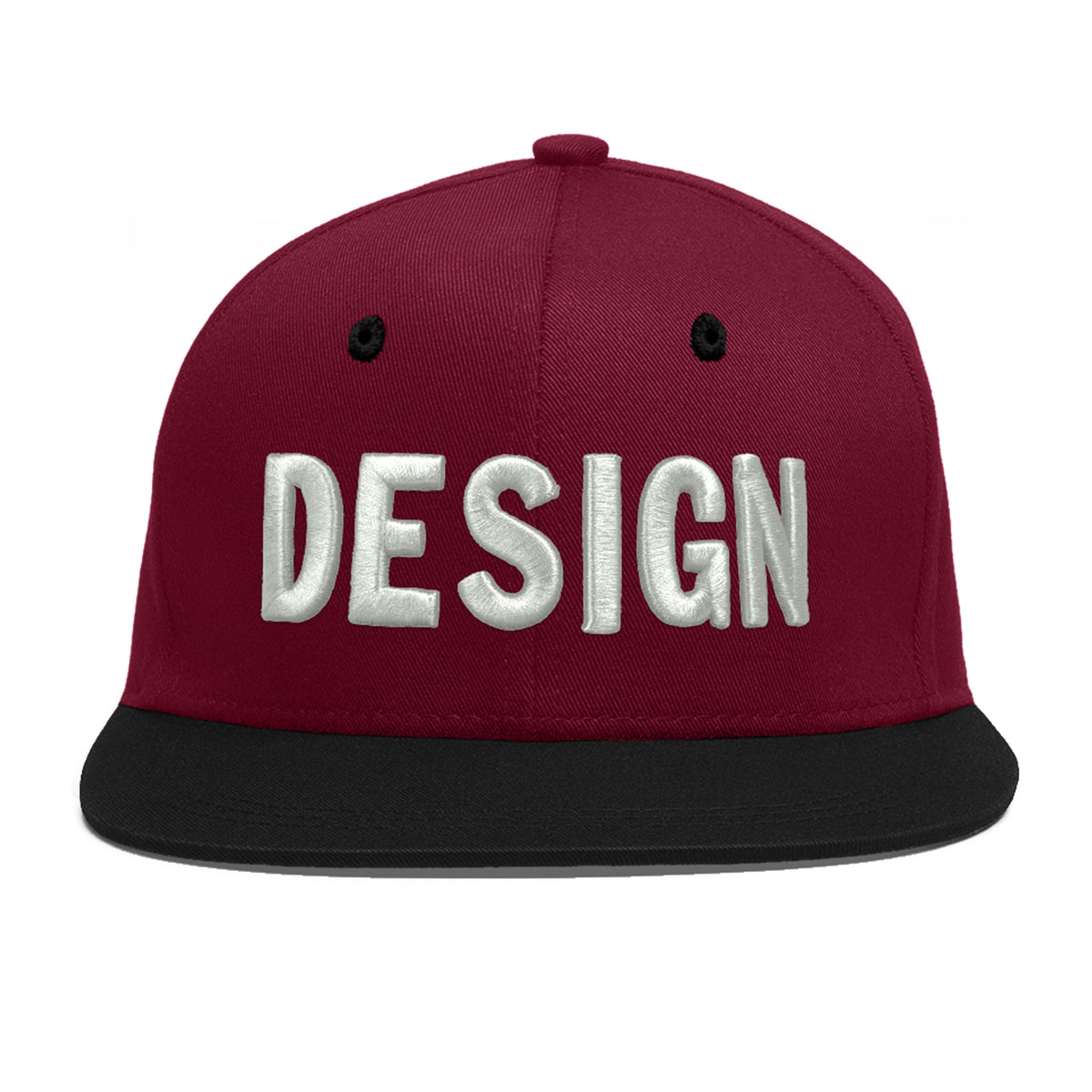 Custom Navy Orange 3D Puff Embroidery Flat Embroidery Casual Sport Baseball Cap