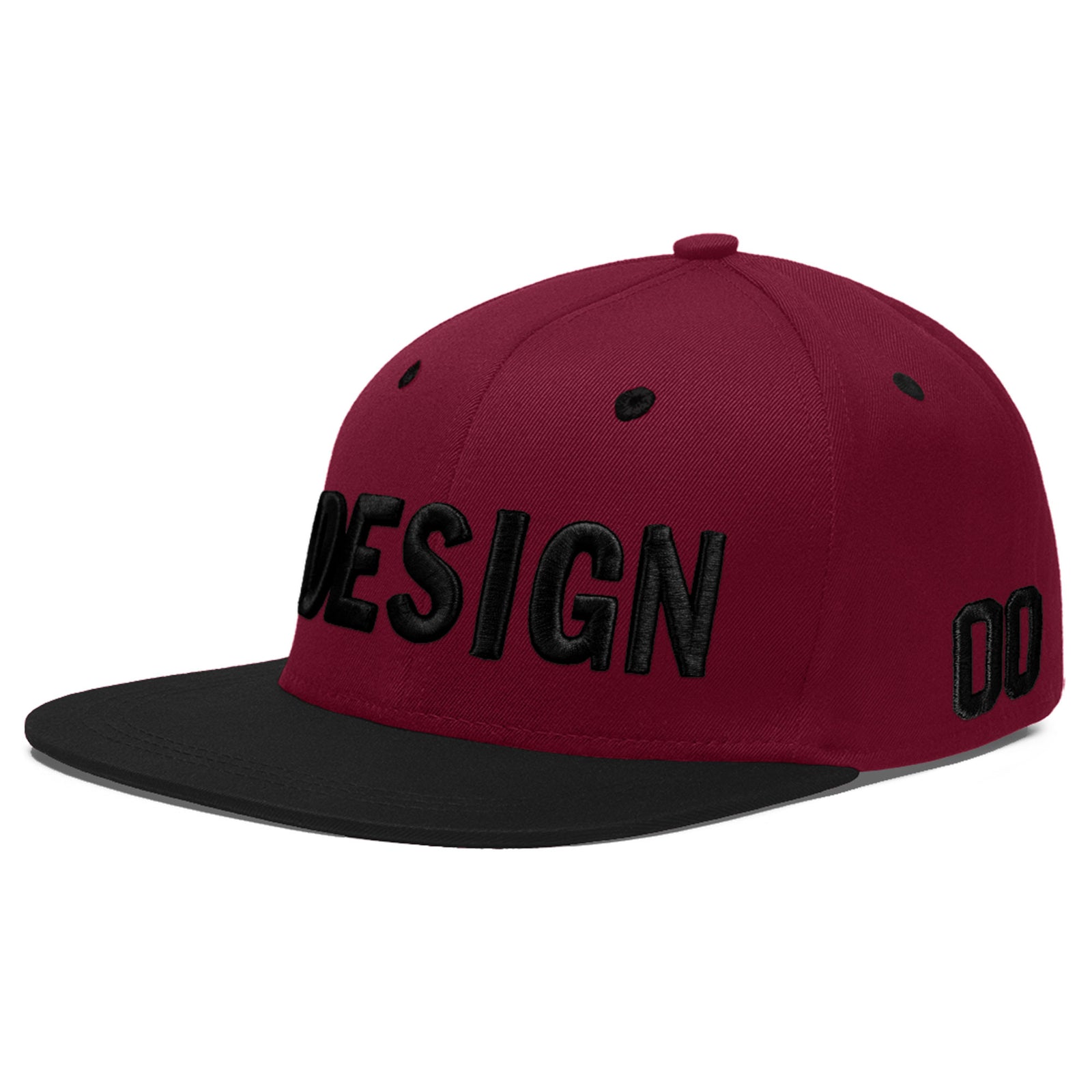 Custom Navy Orange 3D Puff Embroidery Flat Embroidery Casual Sport Baseball Cap