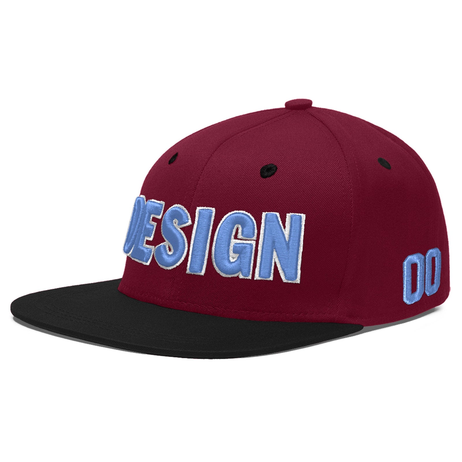 Custom Navy Orange 3D Puff Embroidery Flat Embroidery Casual Sport Baseball Cap