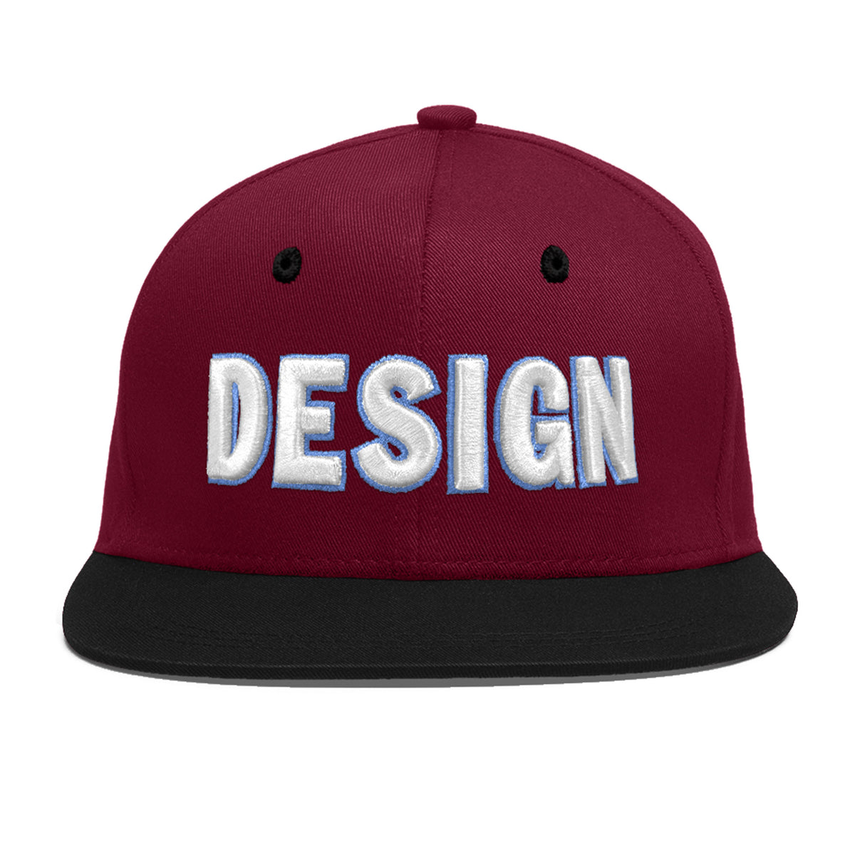 Custom Navy Orange 3D Puff Embroidery Flat Embroidery Casual Sport Baseball Cap