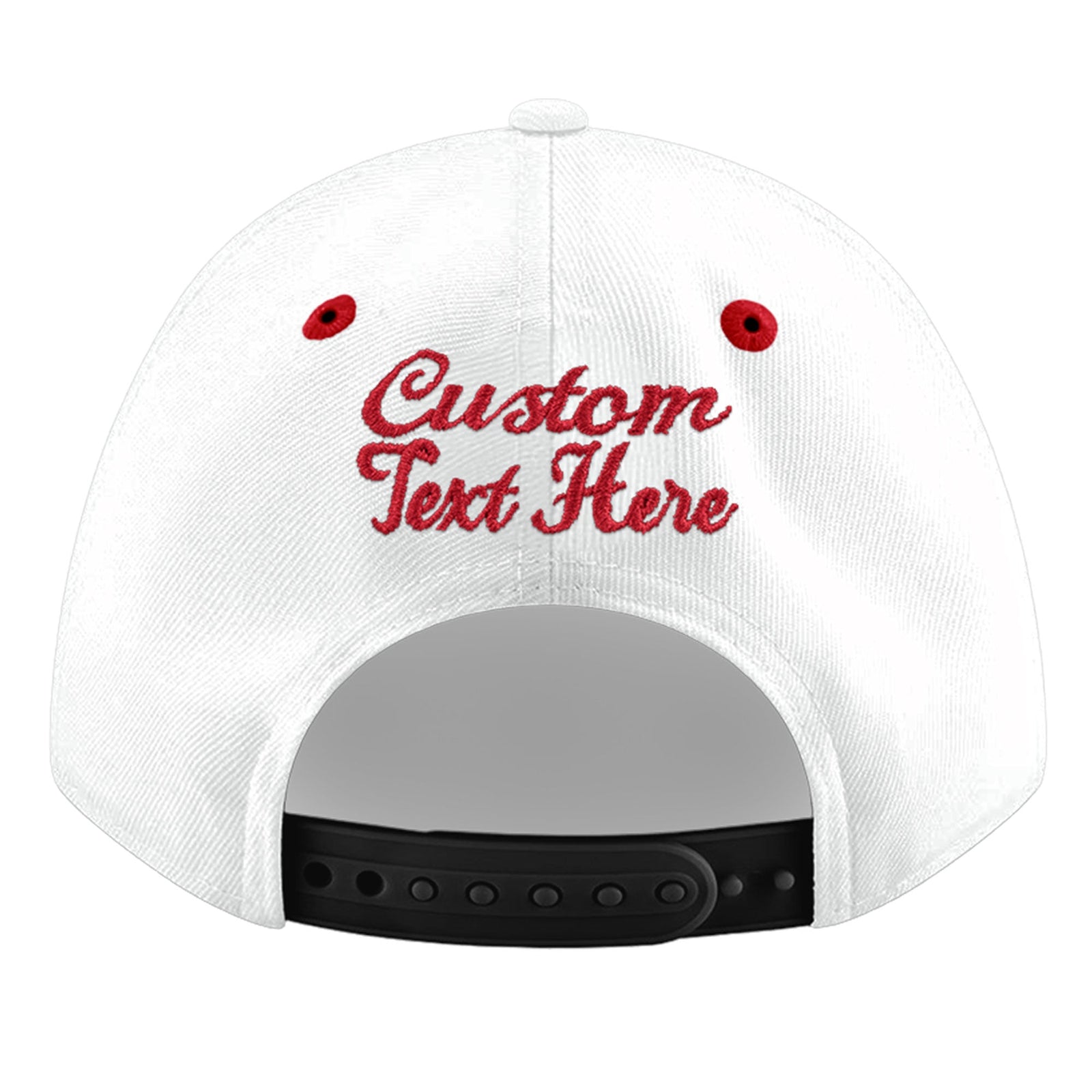 Custom White Red 3D Puff Embroidery Flat Embroidery Casual Sport Hats| KXKSHOP