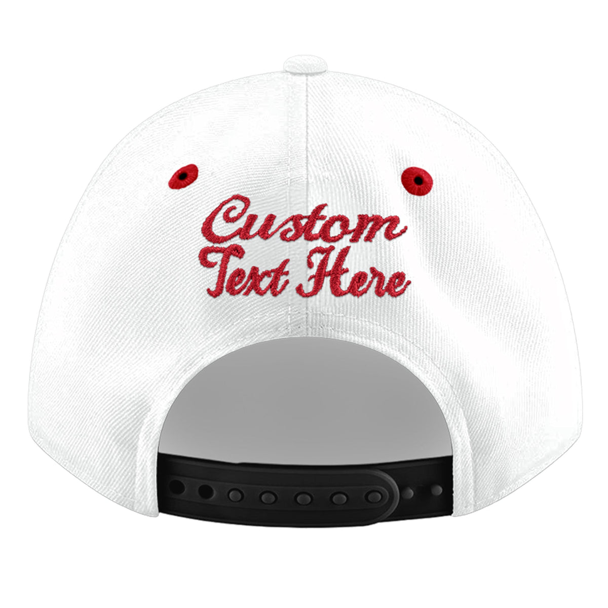 Custom White Red 3D Puff Embroidery Flat Embroidery Casual Sport Hats| KXKSHOP