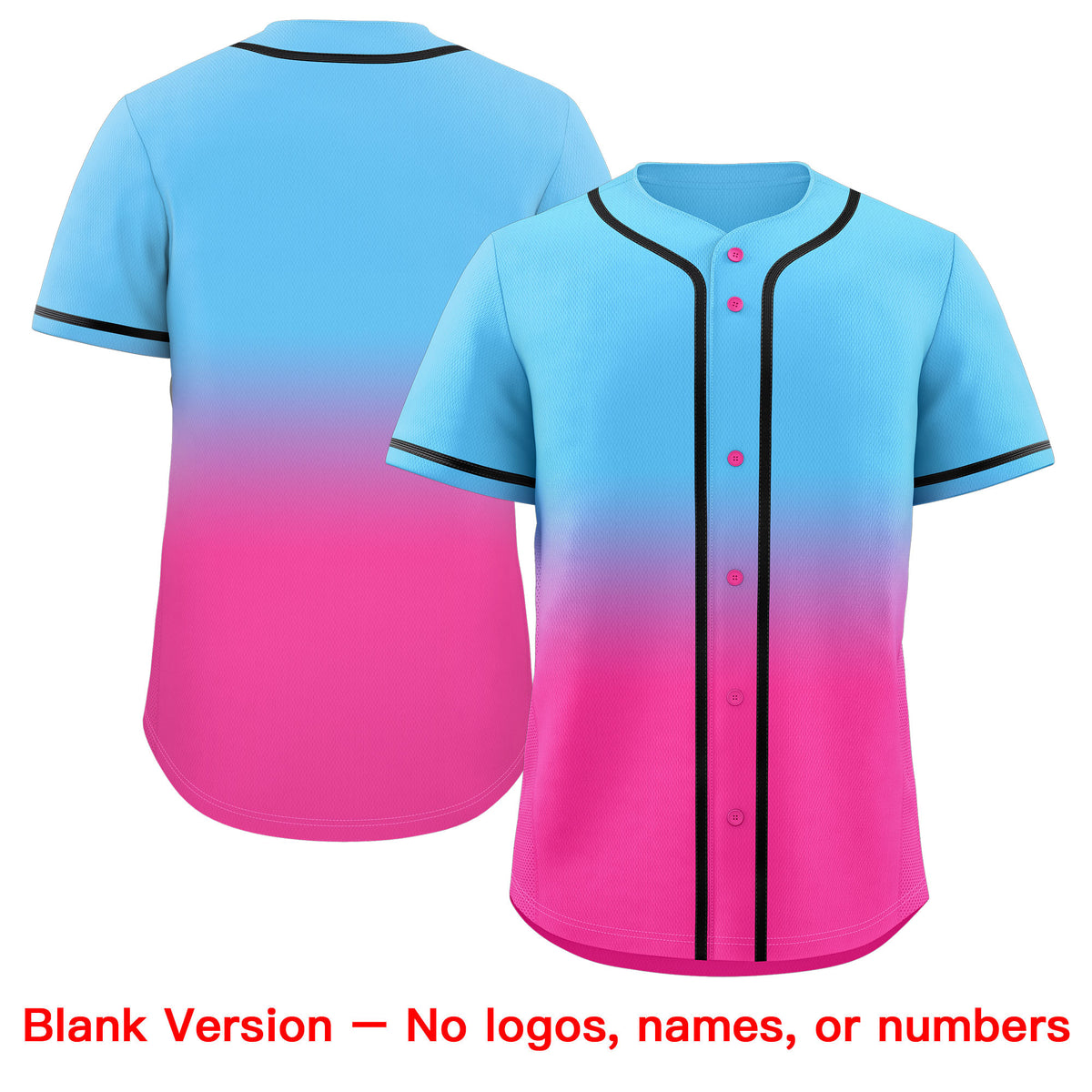 Custom Gradient Fashion Full Button Down Shirts Baseball Jersey