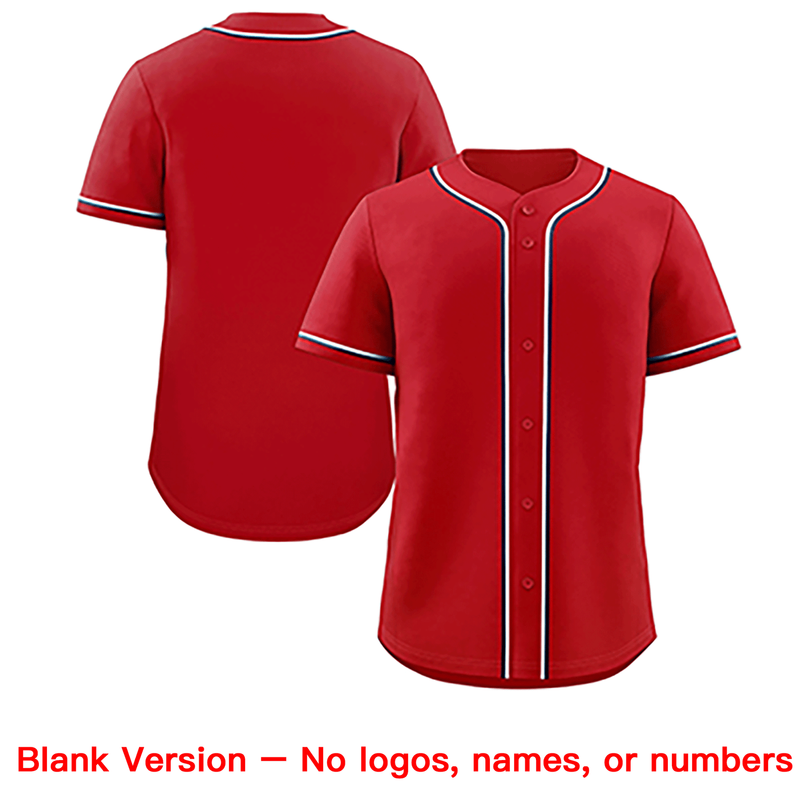 Custom Red Navy-White Classic Style Authentic Baseball Jersey