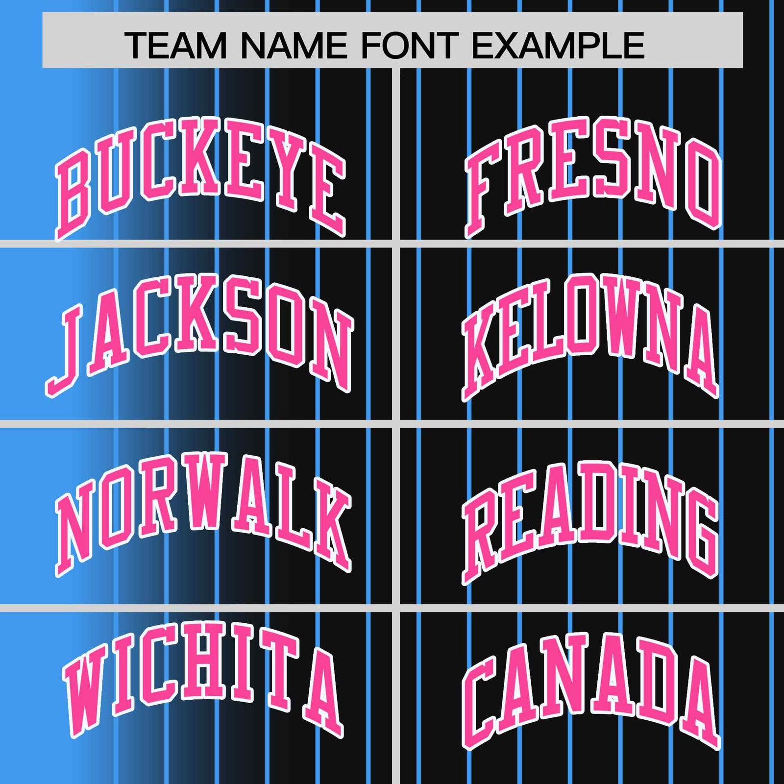 Custom Black Powder Blue Gradient Varsity Full-Snap Pinstripe Letterman Baseball Jacket