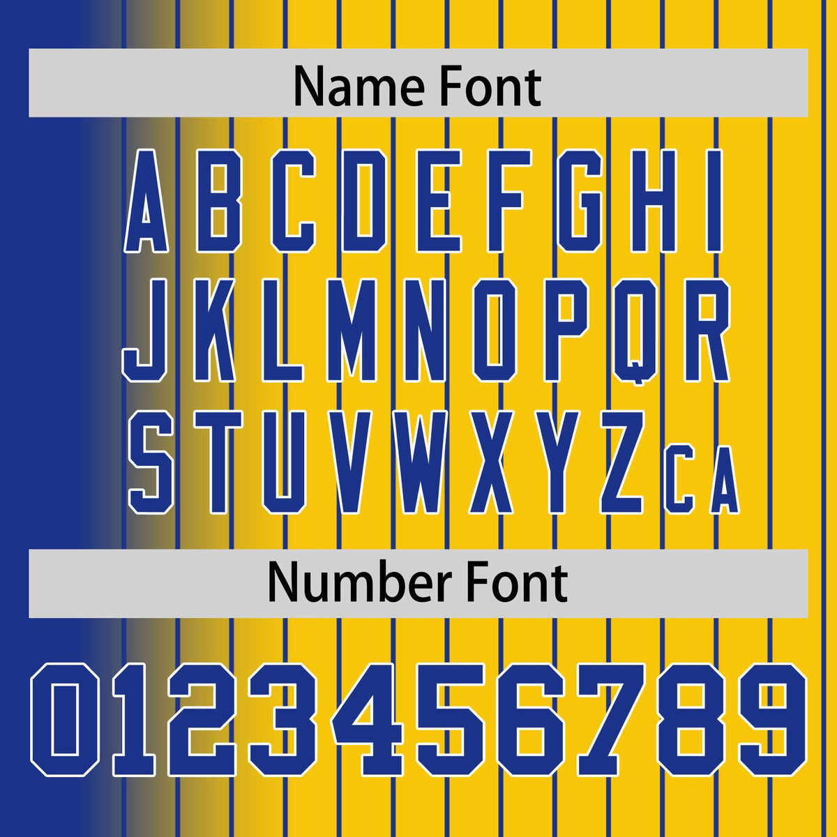 Custom Gold Royal Gradient Varsity Full-Snap Pinstripe Letterman Baseball Jacket