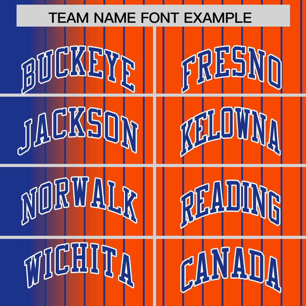 Custom Orange Royal Gradient Varsity Full-Snap Pinstripe Letterman Baseball Jacket