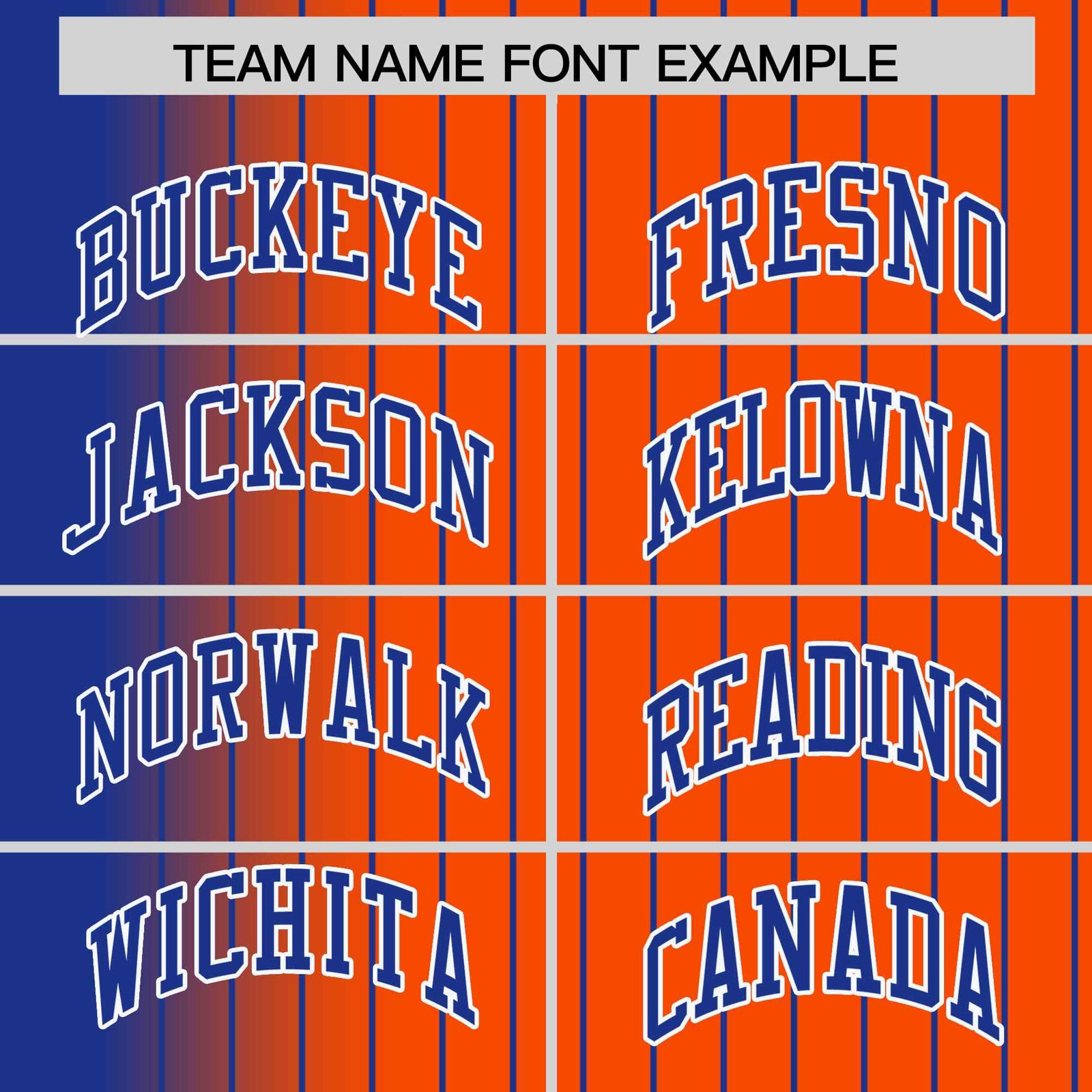 Custom Orange Royal Gradient Varsity Full-Snap Pinstripe Letterman Baseball Jacket