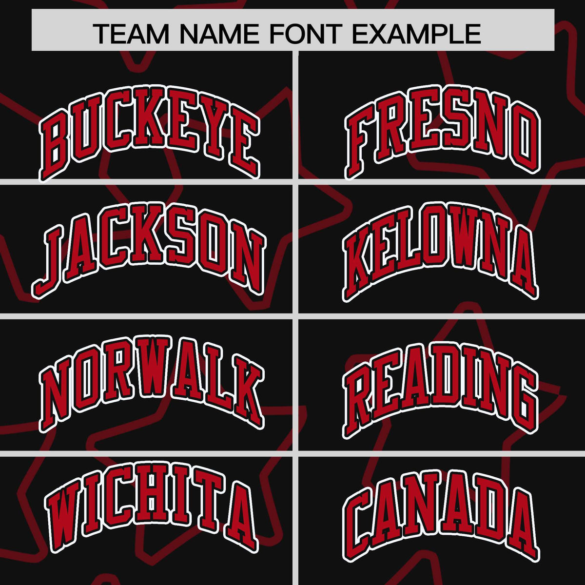 Custom Black Red Varsity Full-Snap Star Pattern Letterman Baseball Jacket