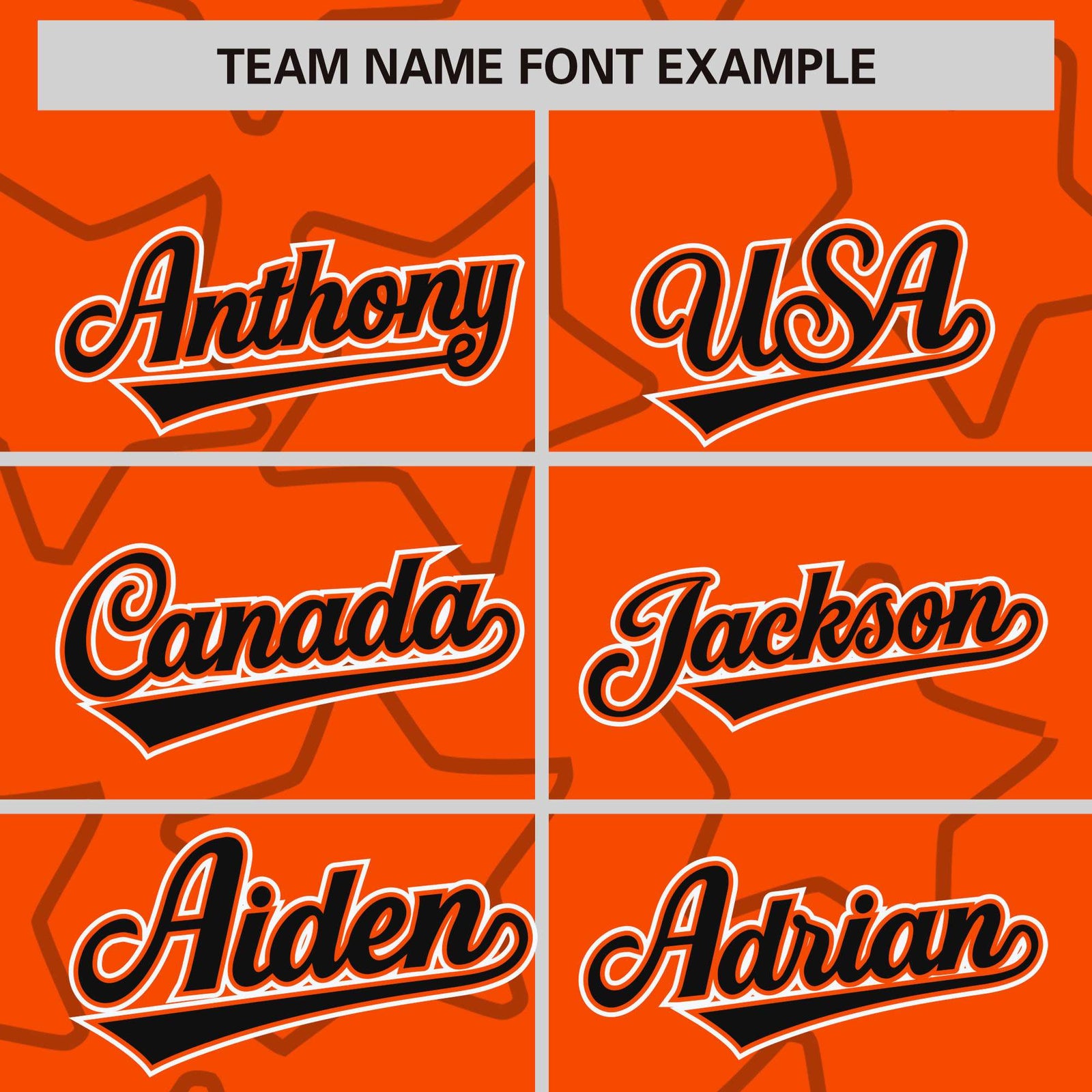 Custom Orange Black Varsity Full-Snap Star Pattern Letterman Baseball Jacket