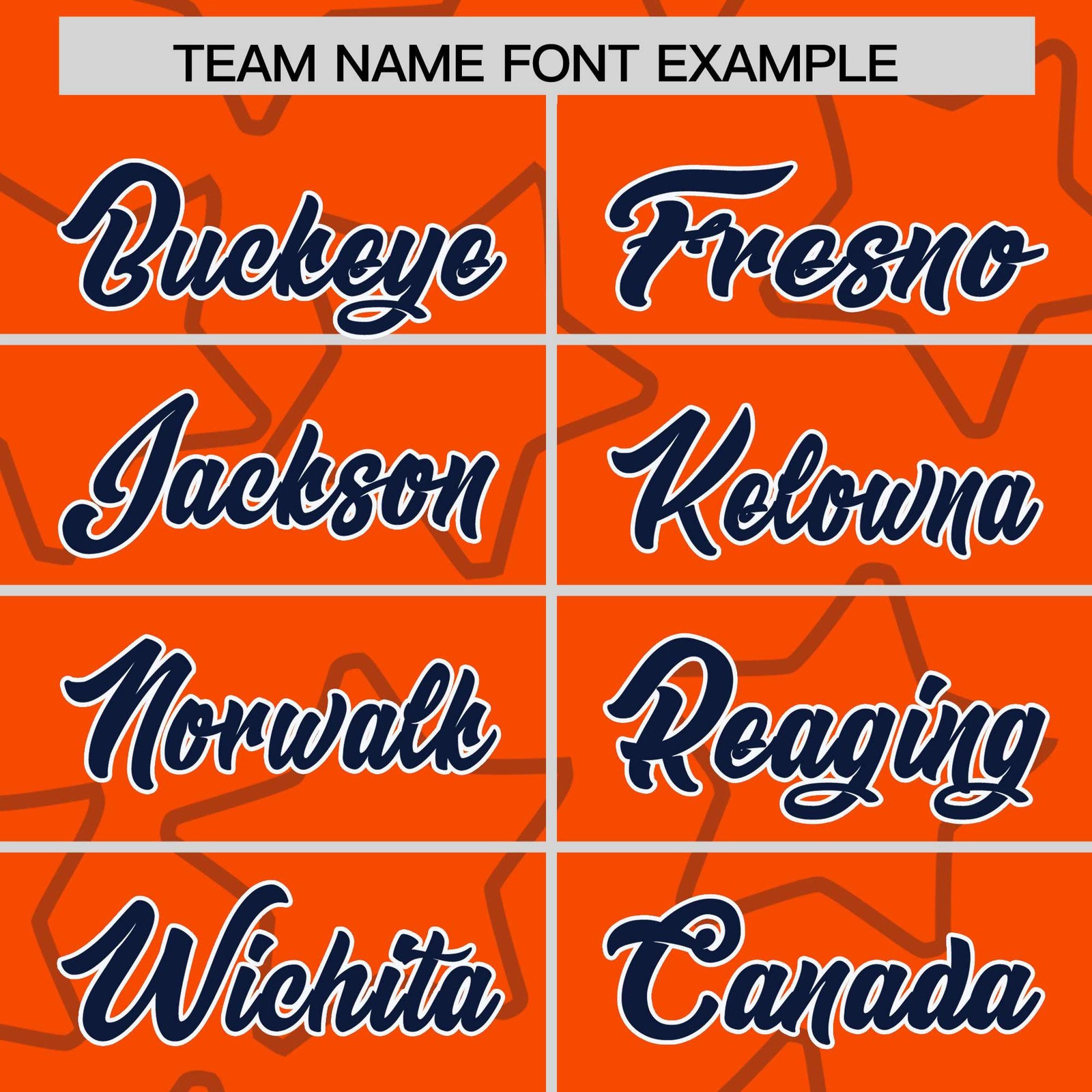 Custom Orange Navy Varsity Full-Snap Star Pattern Letterman Baseball Jacket