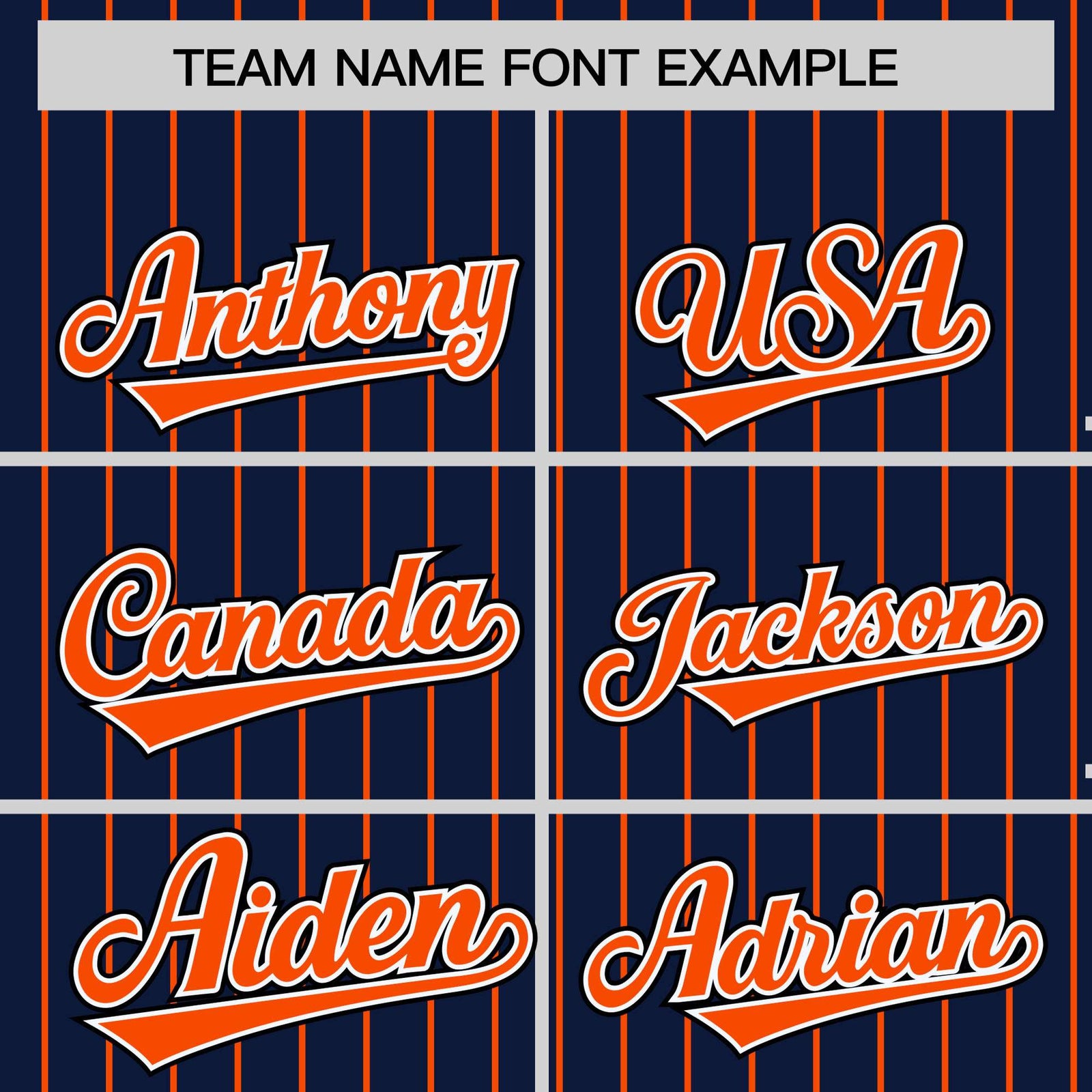 Custom Navy Orange Raglan Sleeves Varsity Full-Snap Pinstripe Letterman Baseball Jacket