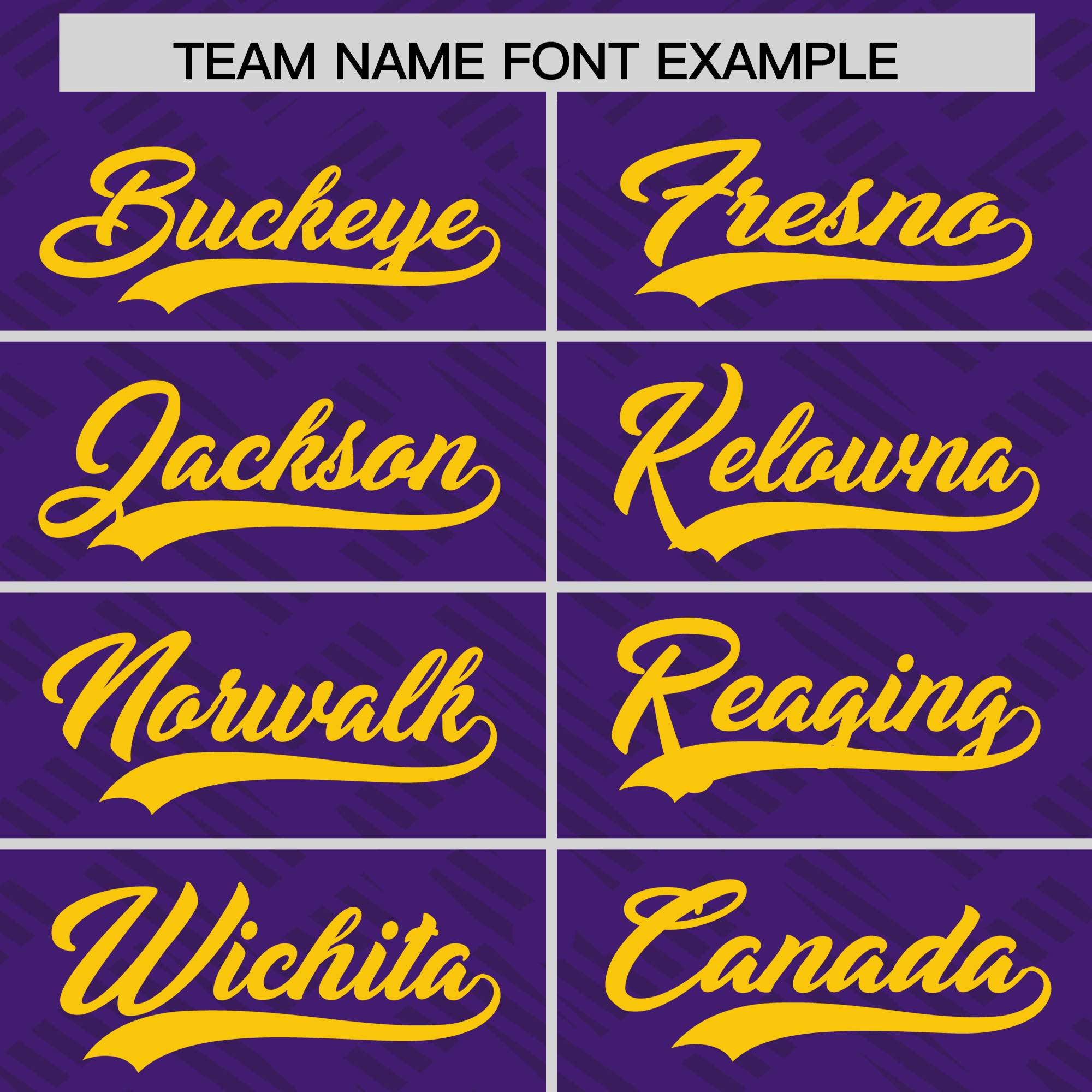 Custom Purple Gold L Pattern Varsity Raglan Sleeves Full-Snap Letterman Baseball Jacket