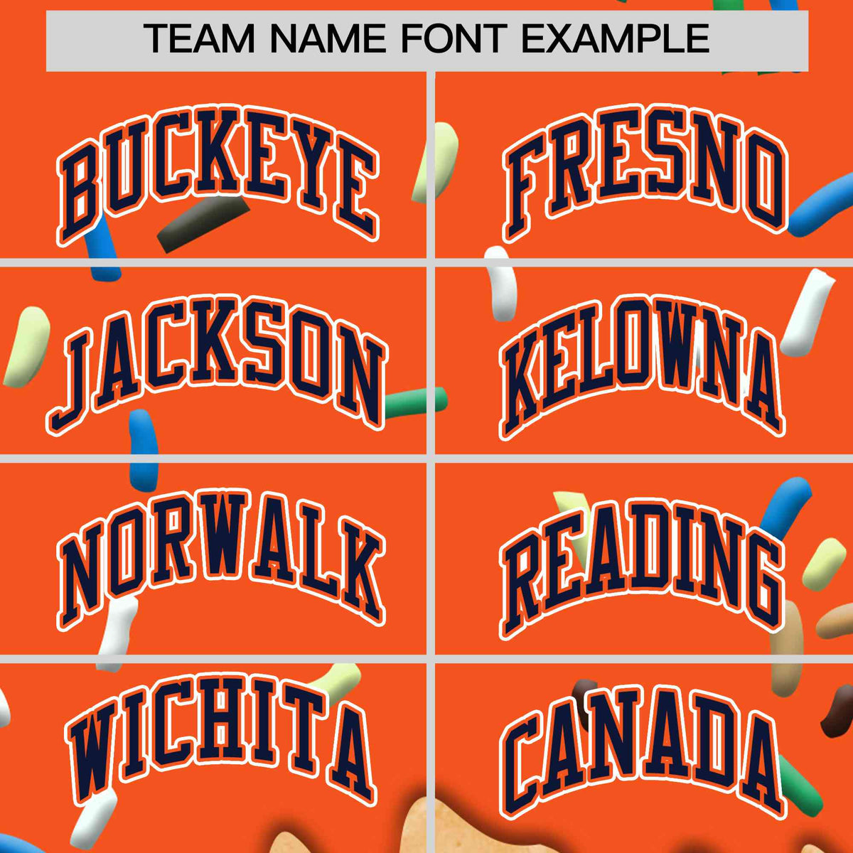 Custom Orange Ice Cream Cone Graffiti Pattern Full-Snap Varsity Letterman Jackets