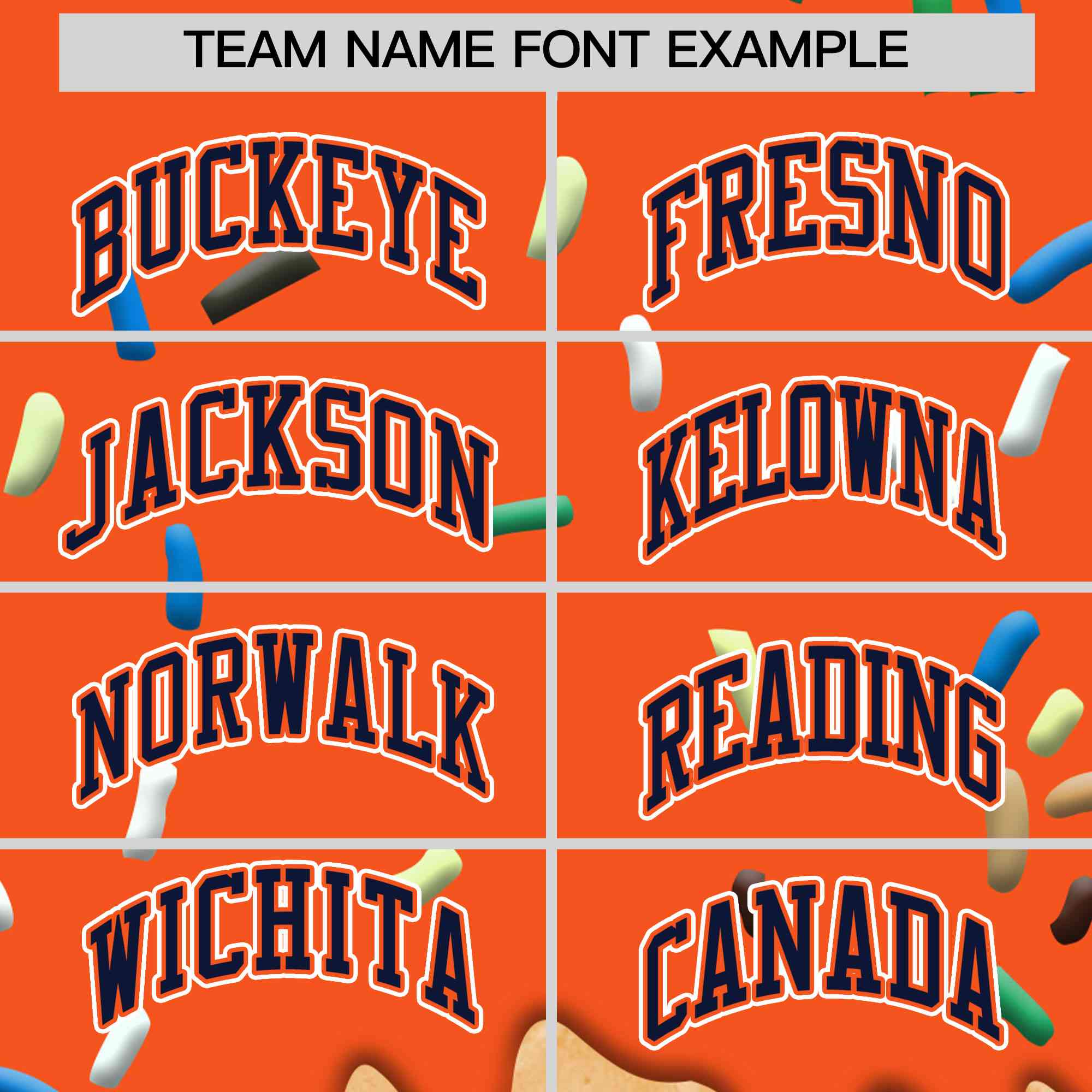 Custom Orange Ice Cream Cone Graffiti Pattern Full-Snap Varsity Letterman Jackets