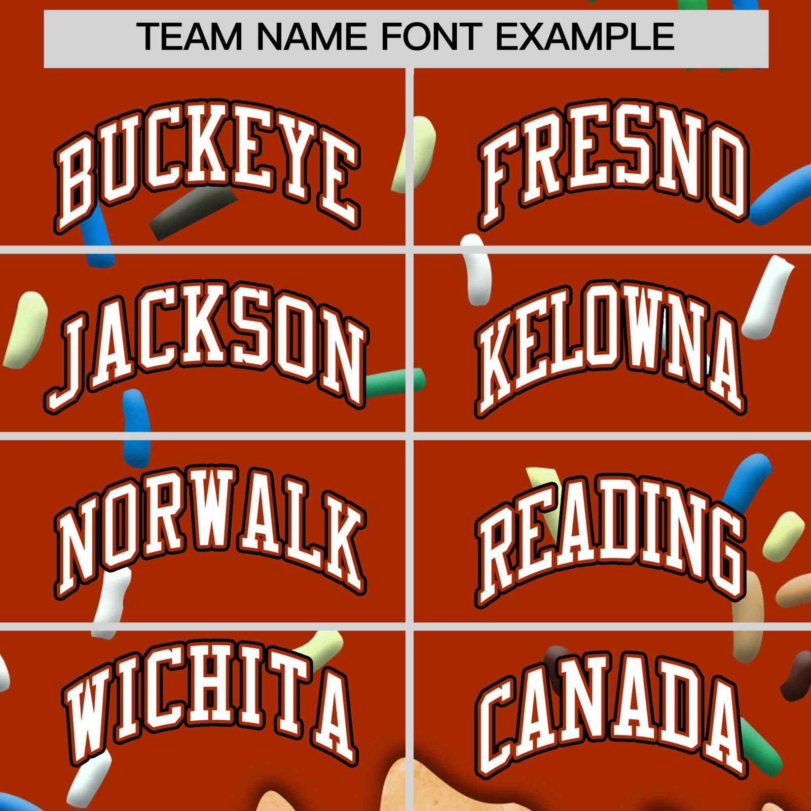 Custom Dark Orange Ice Cream Cone Graffiti Pattern Full-Snap Varsity Letterman Jackets