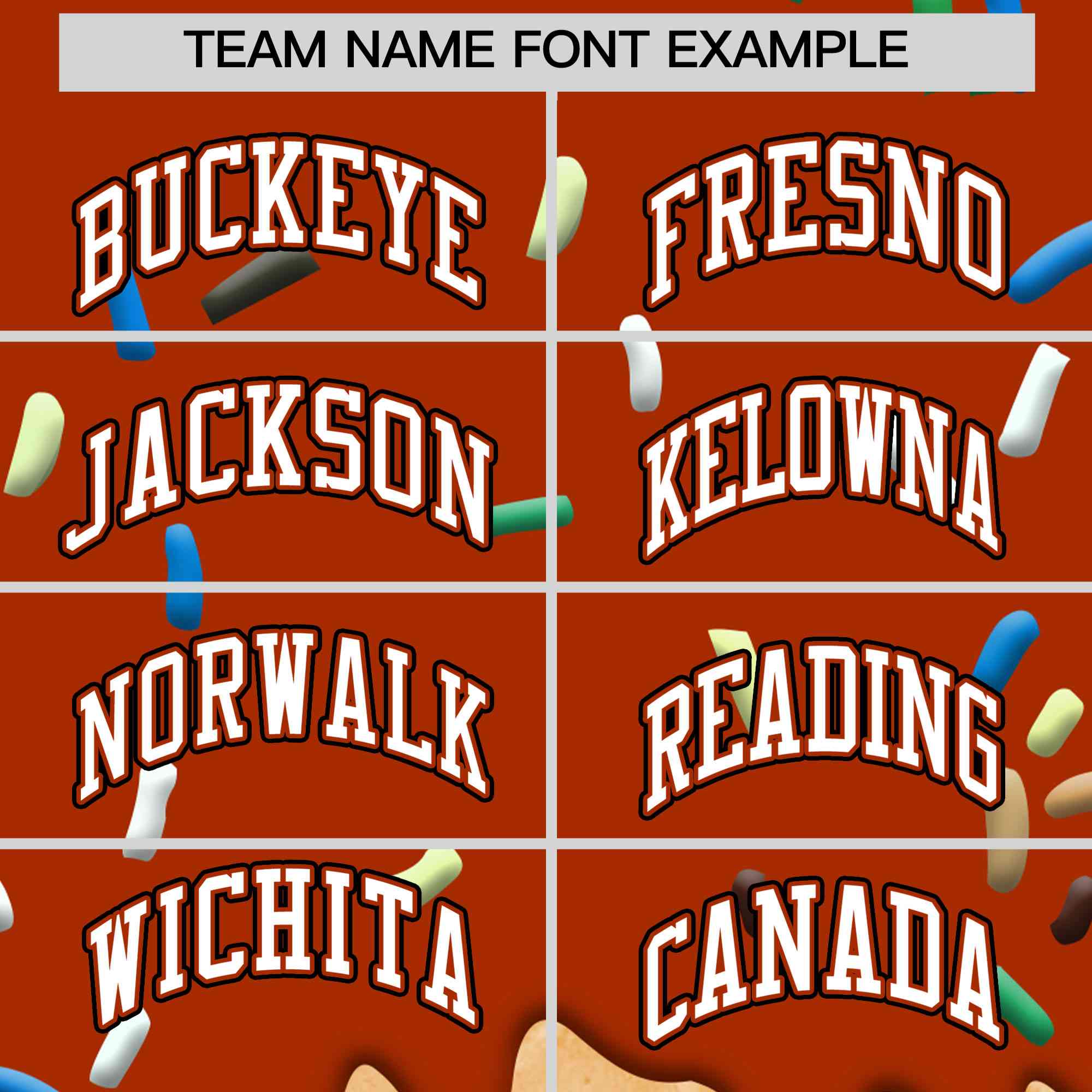 Custom Dark Orange Ice Cream Cone Graffiti Pattern Full-Snap Varsity Letterman Jackets