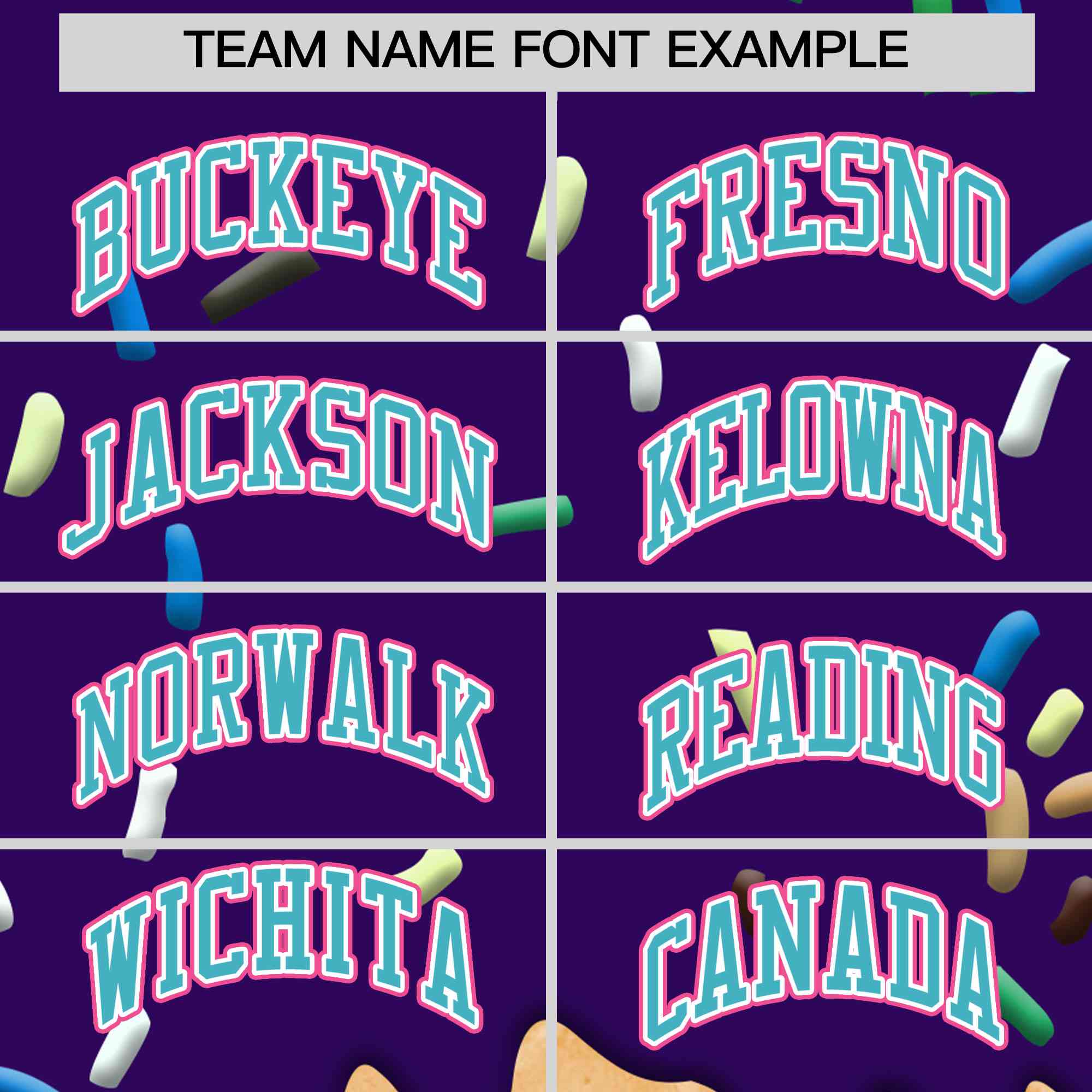 Custom Purple Ice Cream Cone Graffiti Pattern Full-Snap Varsity Letterman Jackets