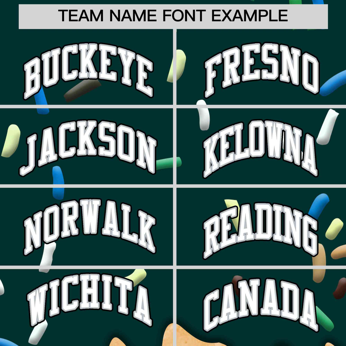 Custom Midnight Green Ice Cream Cone Graffiti Pattern Full-Snap Varsity Letterman Jackets