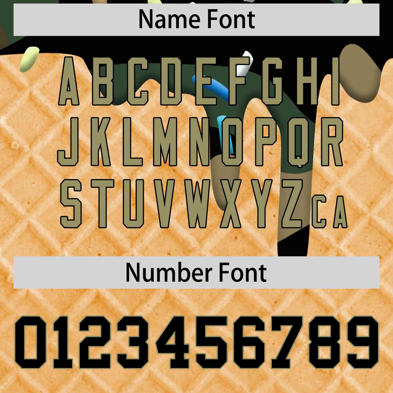 Custom Camo Ice Cream Cone Graffiti Pattern Full-Snap Varsity Letterman Jackets