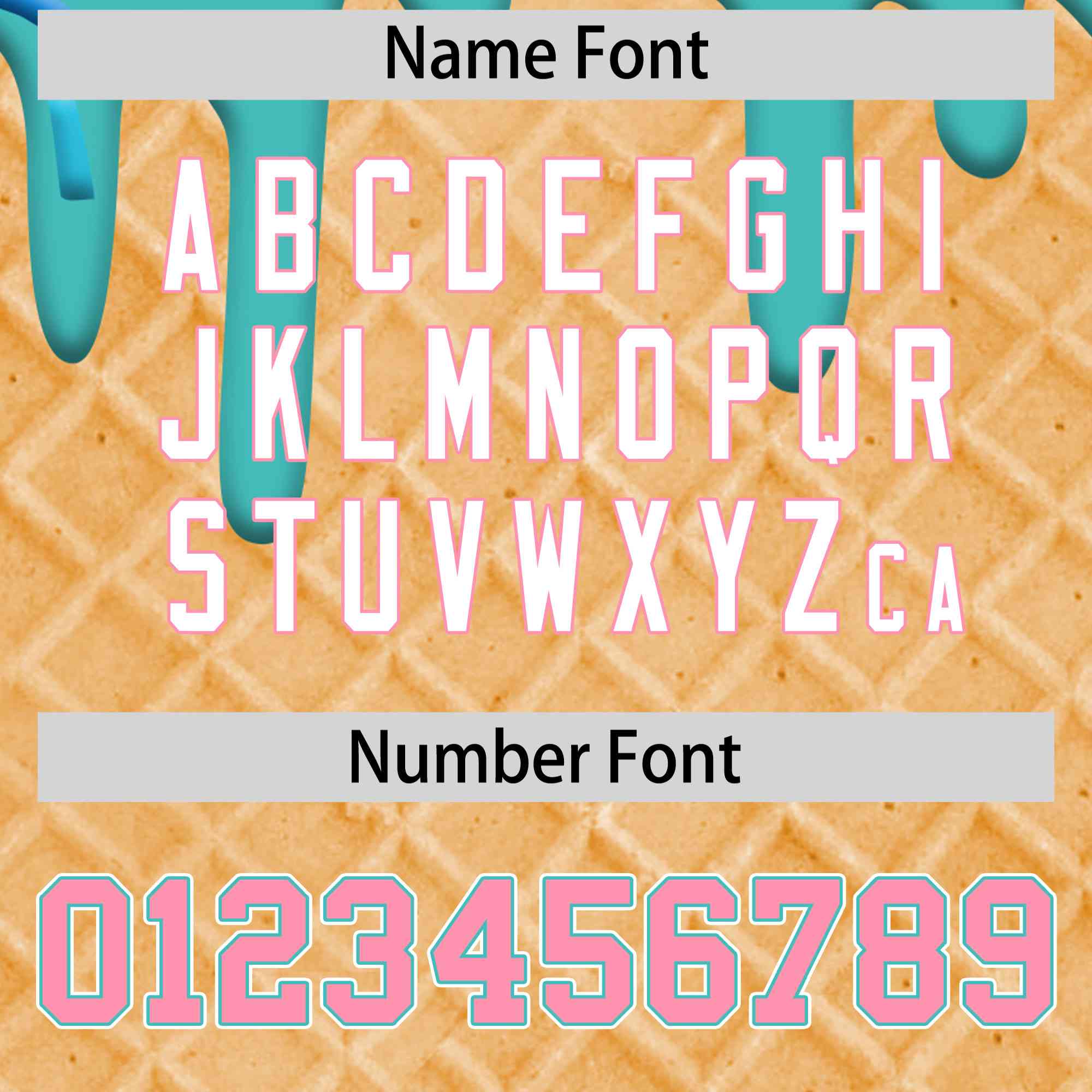 Custom Teal Ice Cream Cone Graffiti Pattern Full-Snap Varsity Letterman Jackets