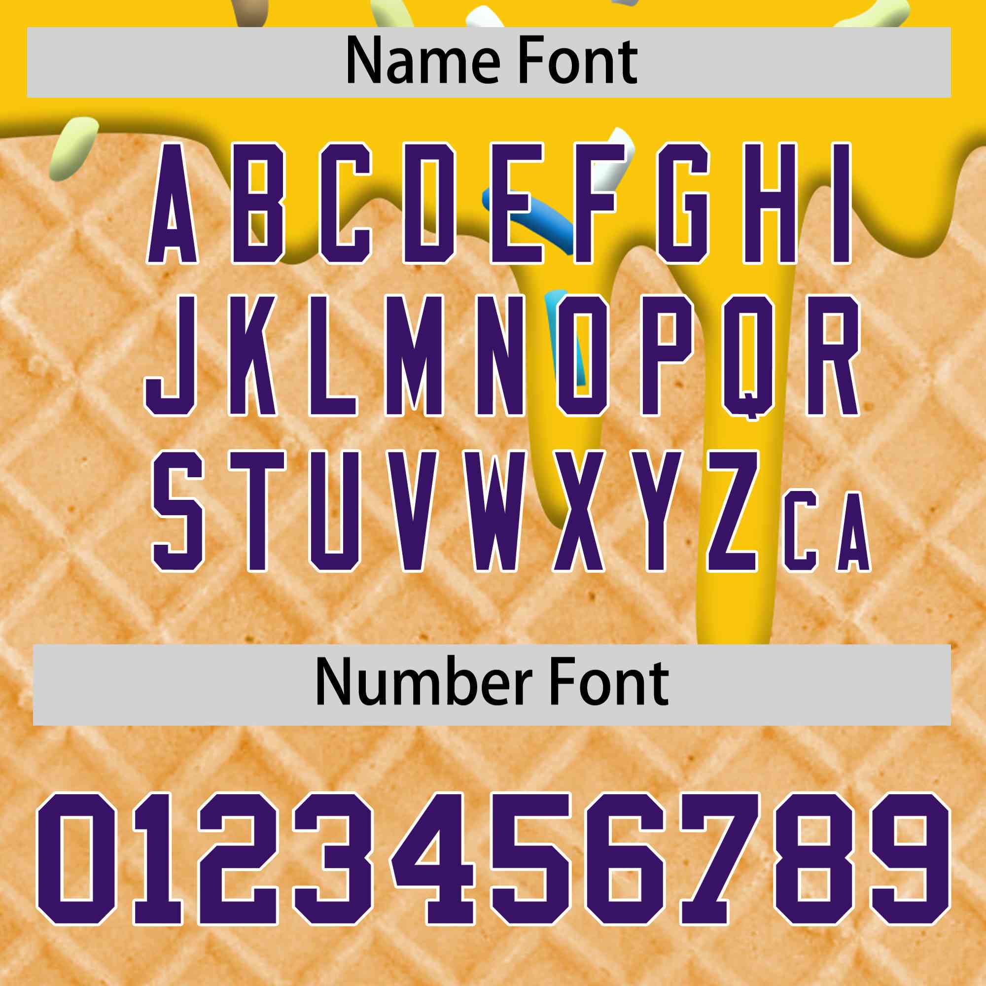 Custom Gold Ice Cream Cone Graffiti Pattern Full-Snap Varsity Letterman Jackets| KXKSHOP