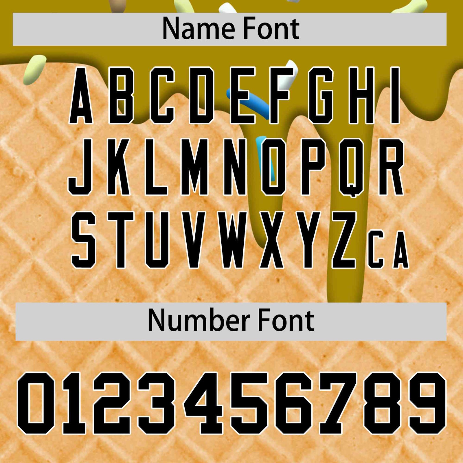 Custom Old Gold Ice Cream Cone Graffiti Pattern Full-Snap Varsity Letterman Jackets| KXKSHOP