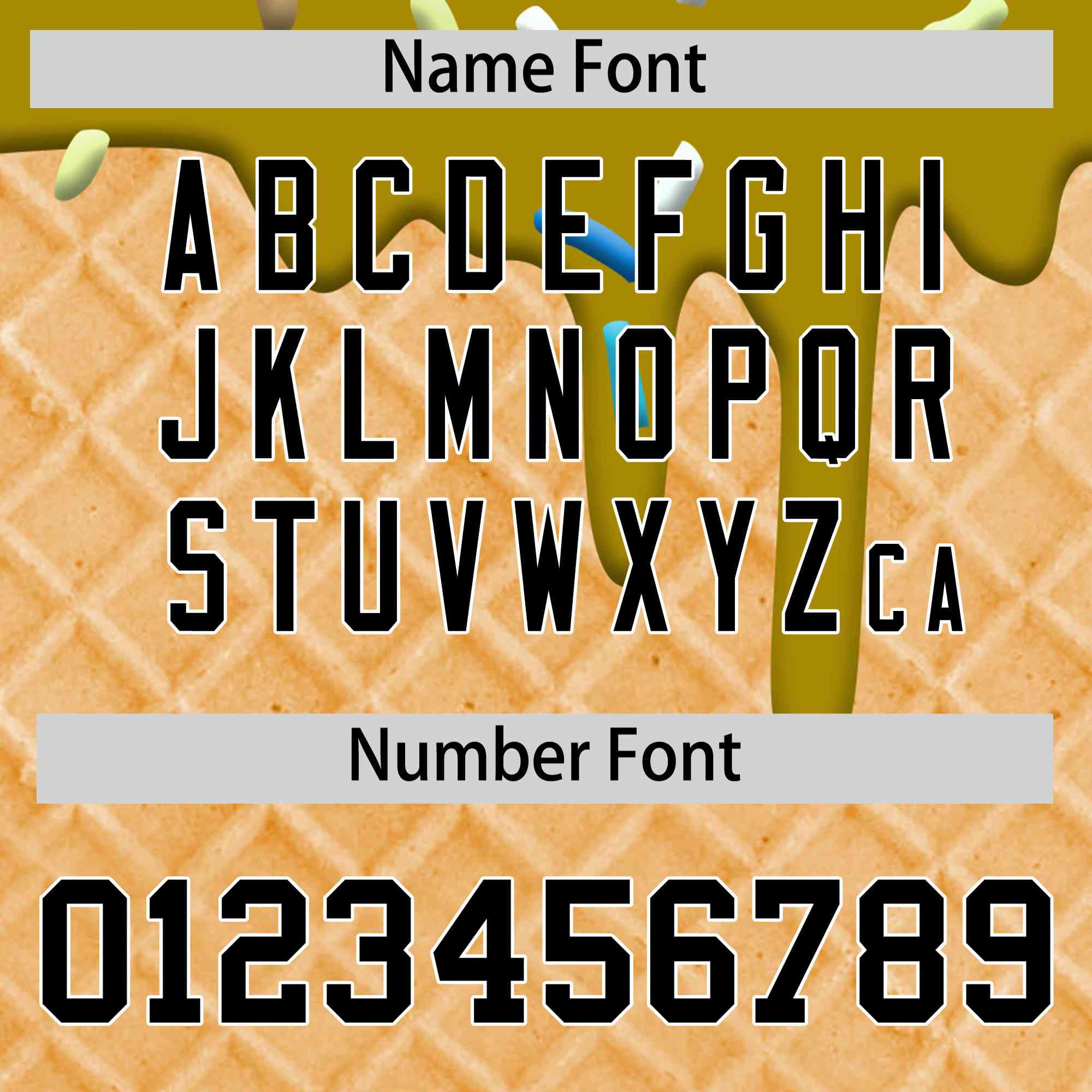 Custom Old Gold Ice Cream Cone Graffiti Pattern Full-Snap Varsity Letterman Jackets| KXKSHOP