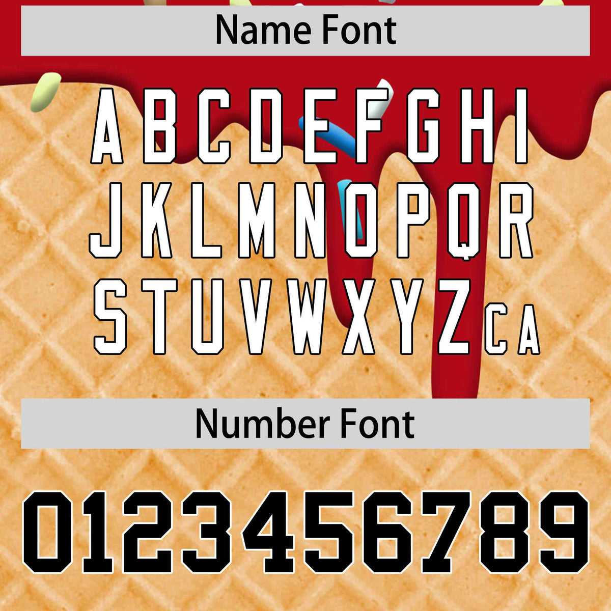 Custom Red Ice Cream Cone Graffiti Pattern Full-Snap Varsity Letterman Jackets