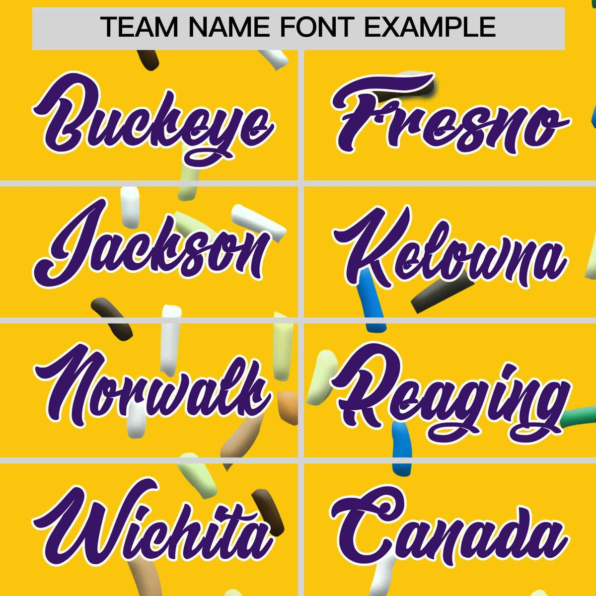 Custom Gold Ice Cream Cone Graffiti Pattern Full-Snap Varsity Letterman Jackets