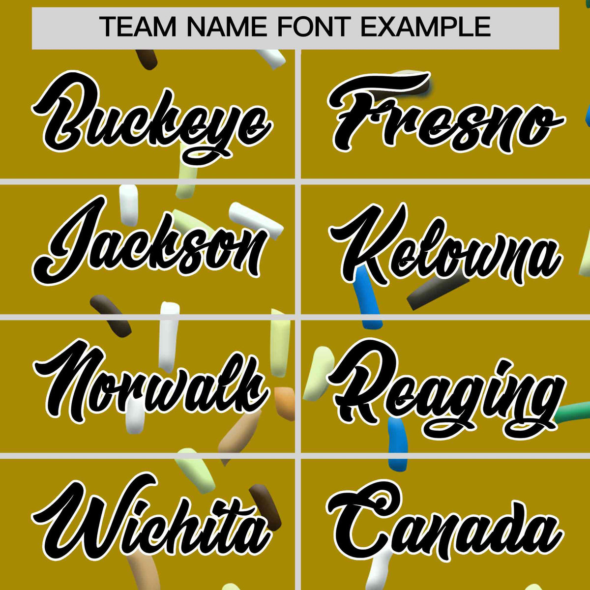 Custom Old Gold Ice Cream Cone Graffiti Pattern Full-Snap Varsity Letterman Jackets