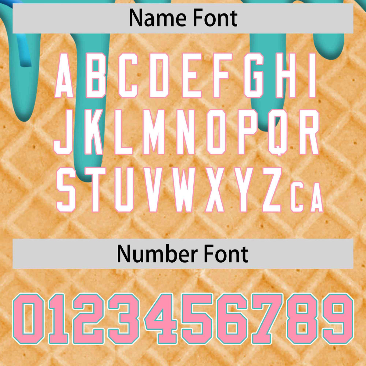 Custom Teal Ice Cream Cone Graffiti Pattern Full-Snap Varsity Letterman Jackets