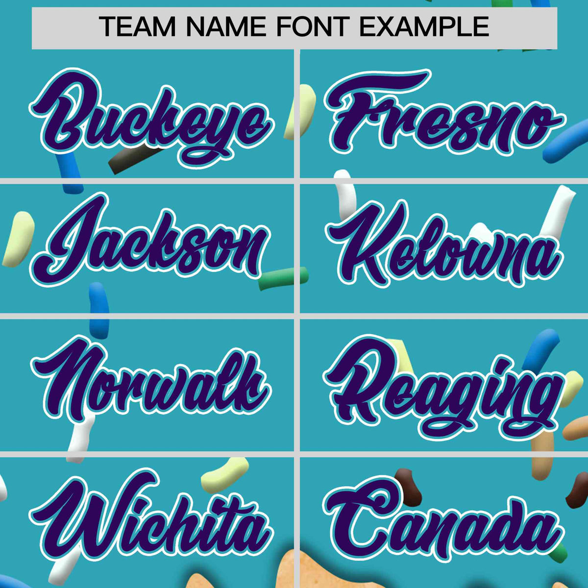 Custom Sky Blue Ice Cream Cone Graffiti Pattern Full-Snap Varsity Letterman Jackets