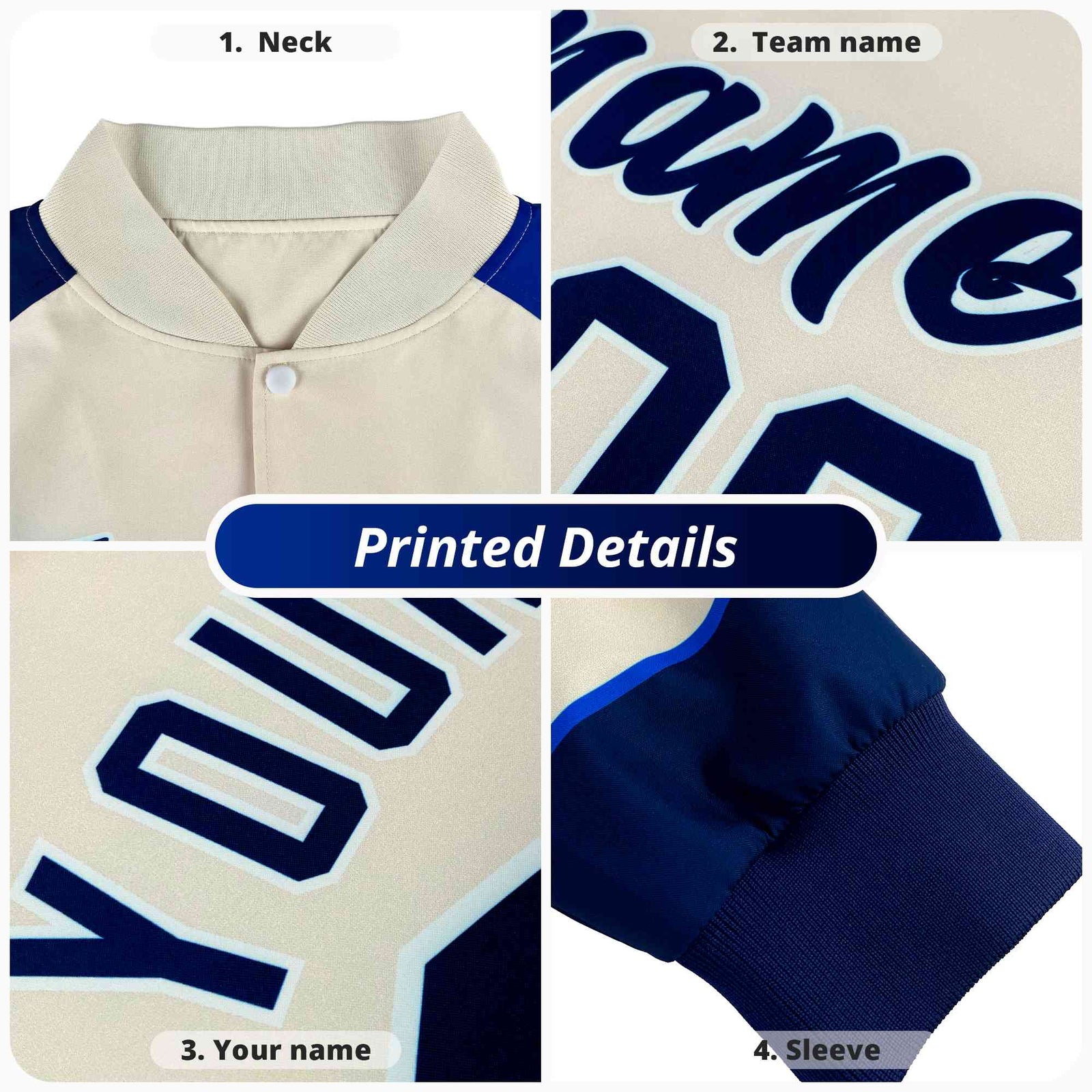 Custom Silver Ice Cream Cone Graffiti Pattern Full-Snap Varsity Letterman Jackets