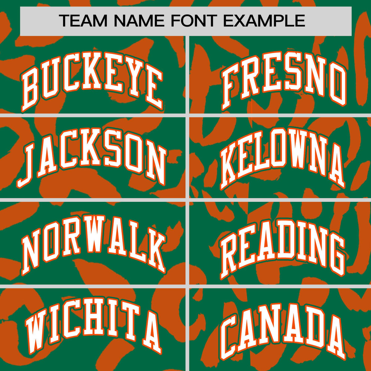 Custom Kelly Green Orange Varsity Full-Snap Leopard Print Graffiti Pattern Letterman Baseball Jacket